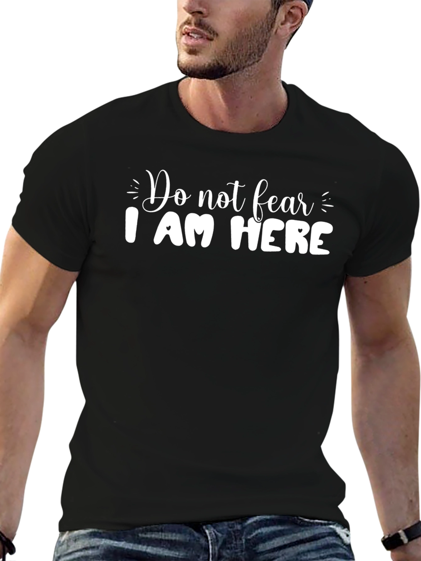 Do Not Fear I Am Here Black Tee