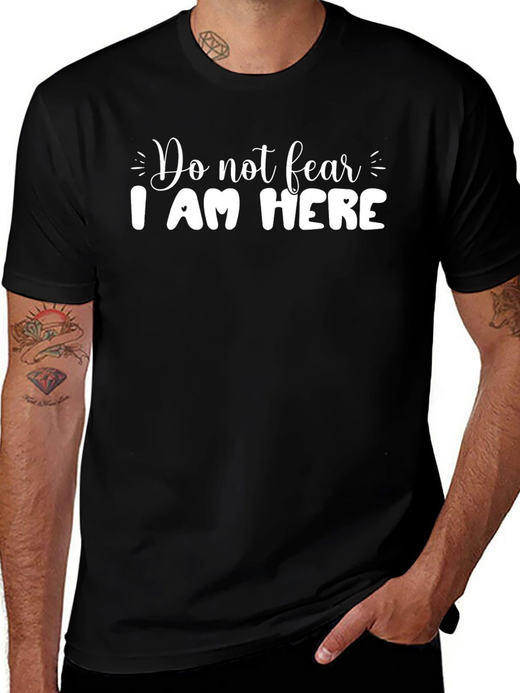 Do Not Fear I Am Here Black Tee