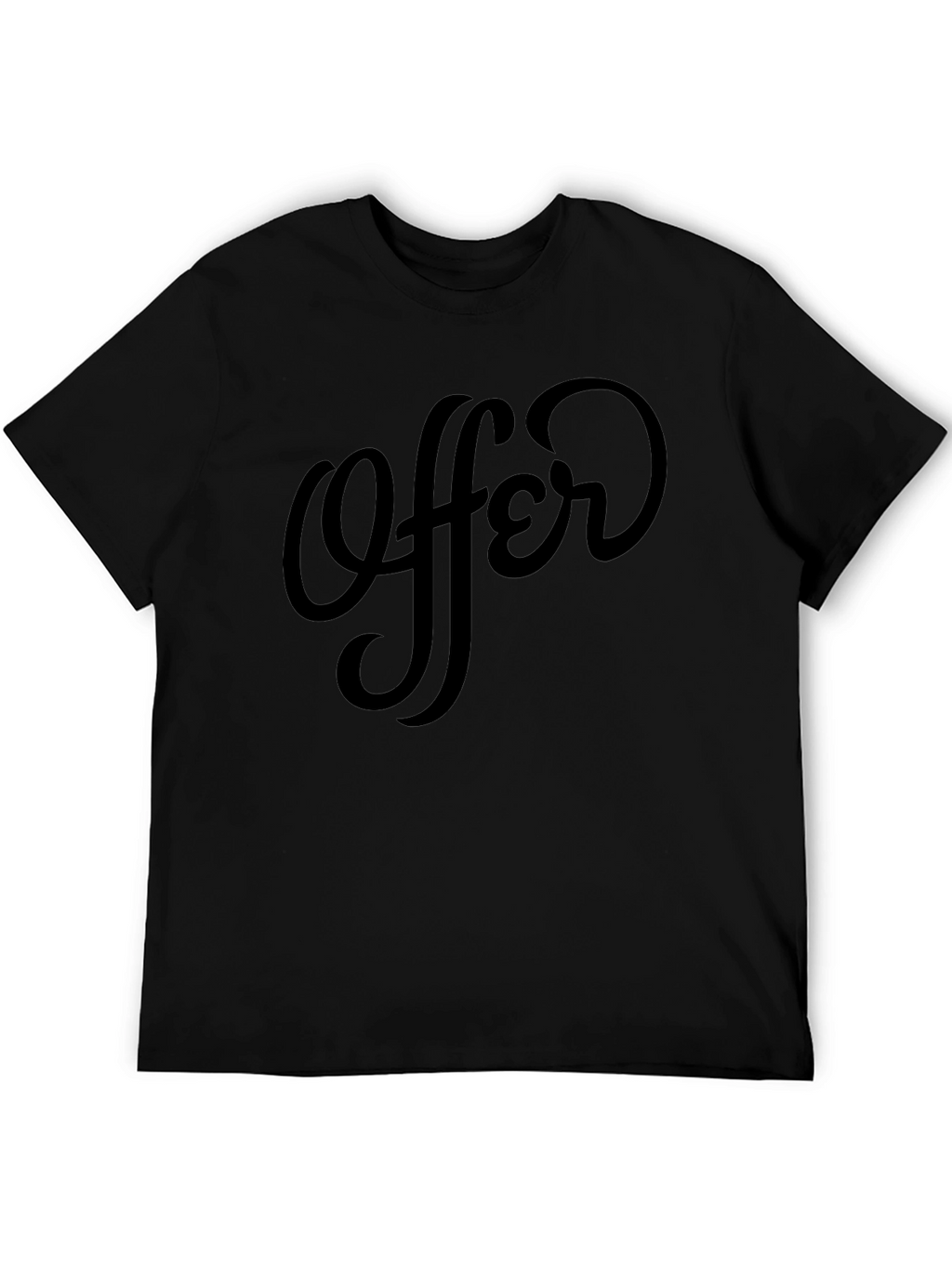 Offer Black Crew Neck T-Shirt