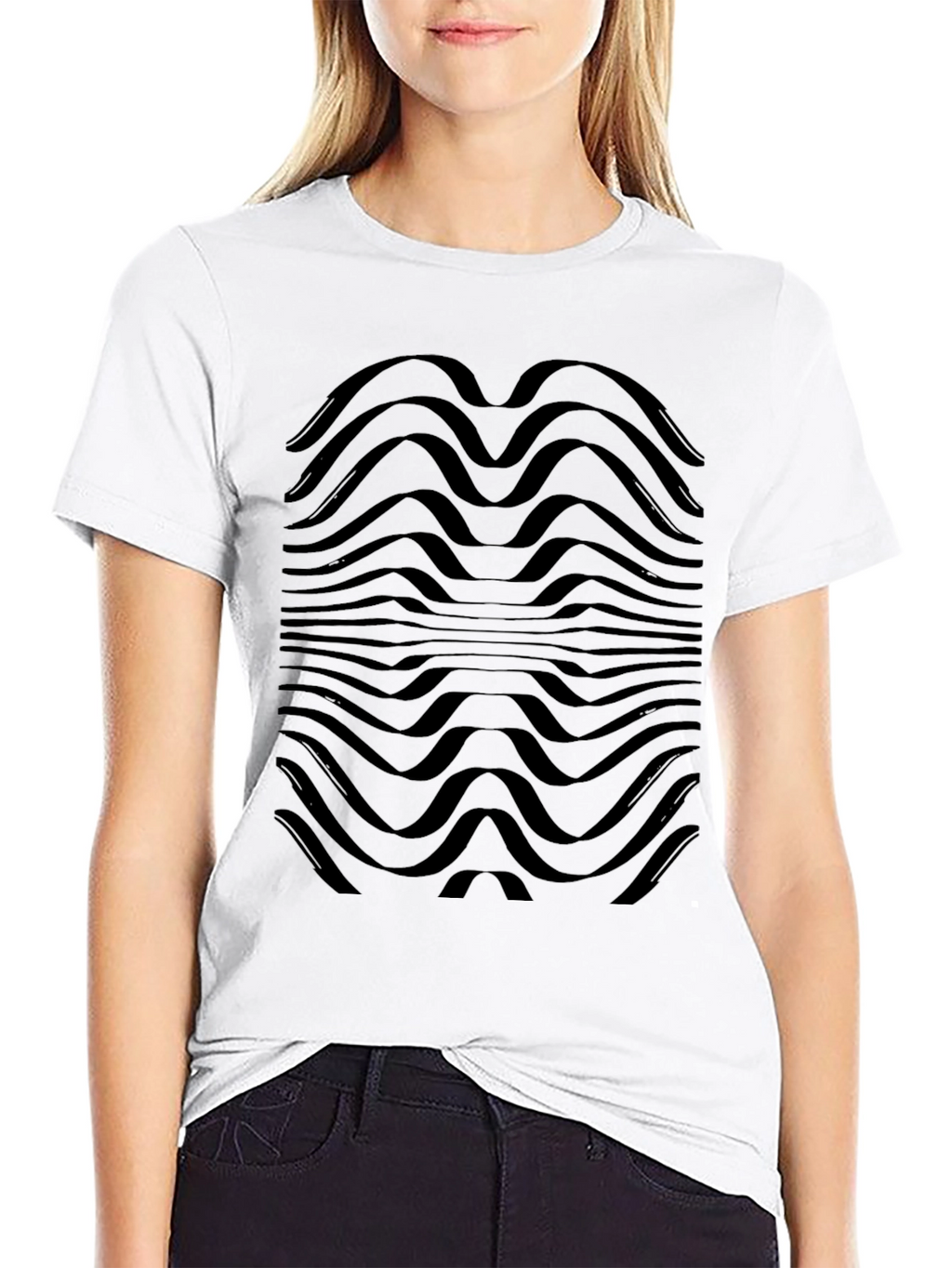 Abstract Wave Pattern T-Shirt - Modern Graphic Tee