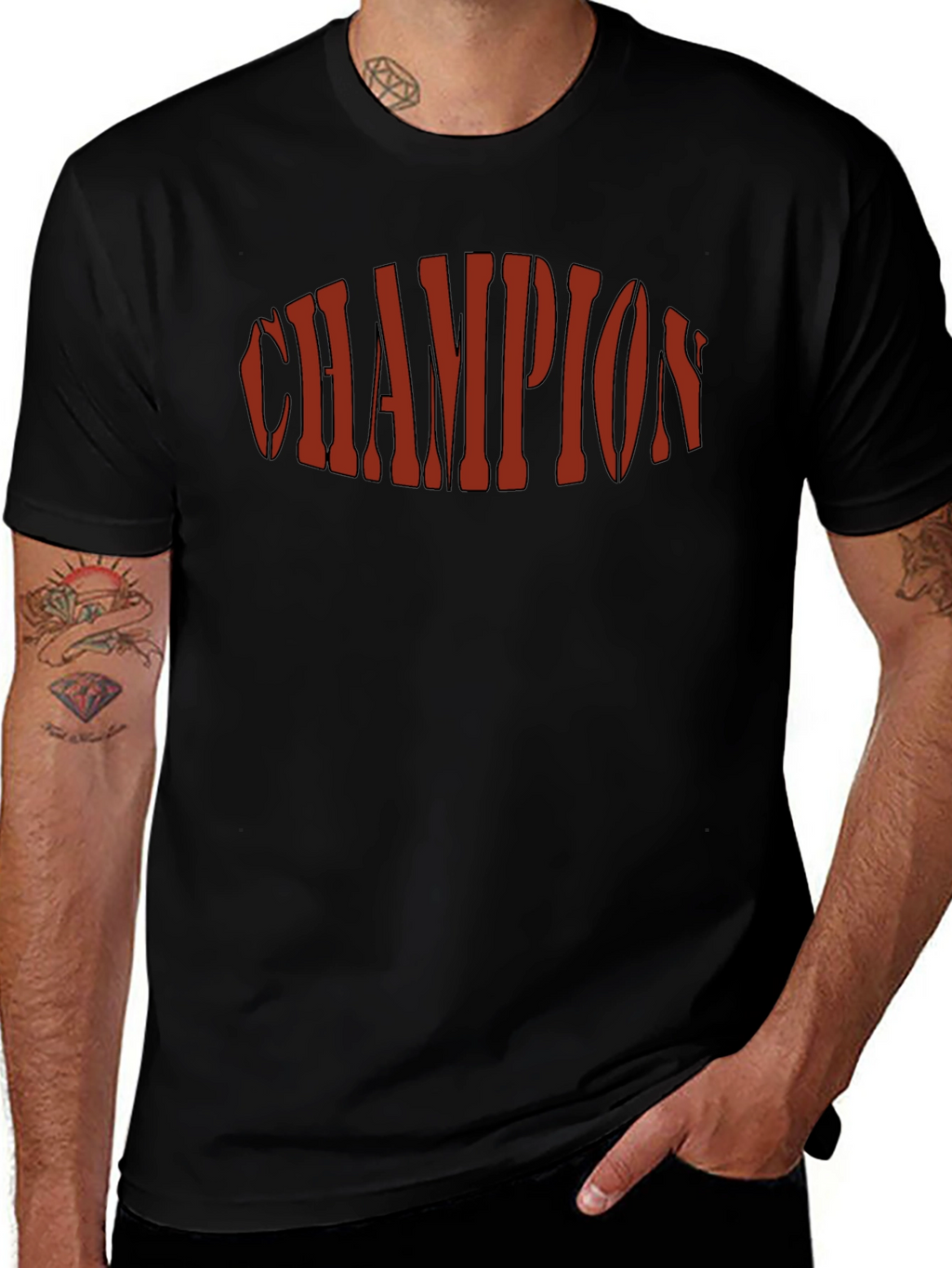 Champion Graphic Print Black T-Shirt