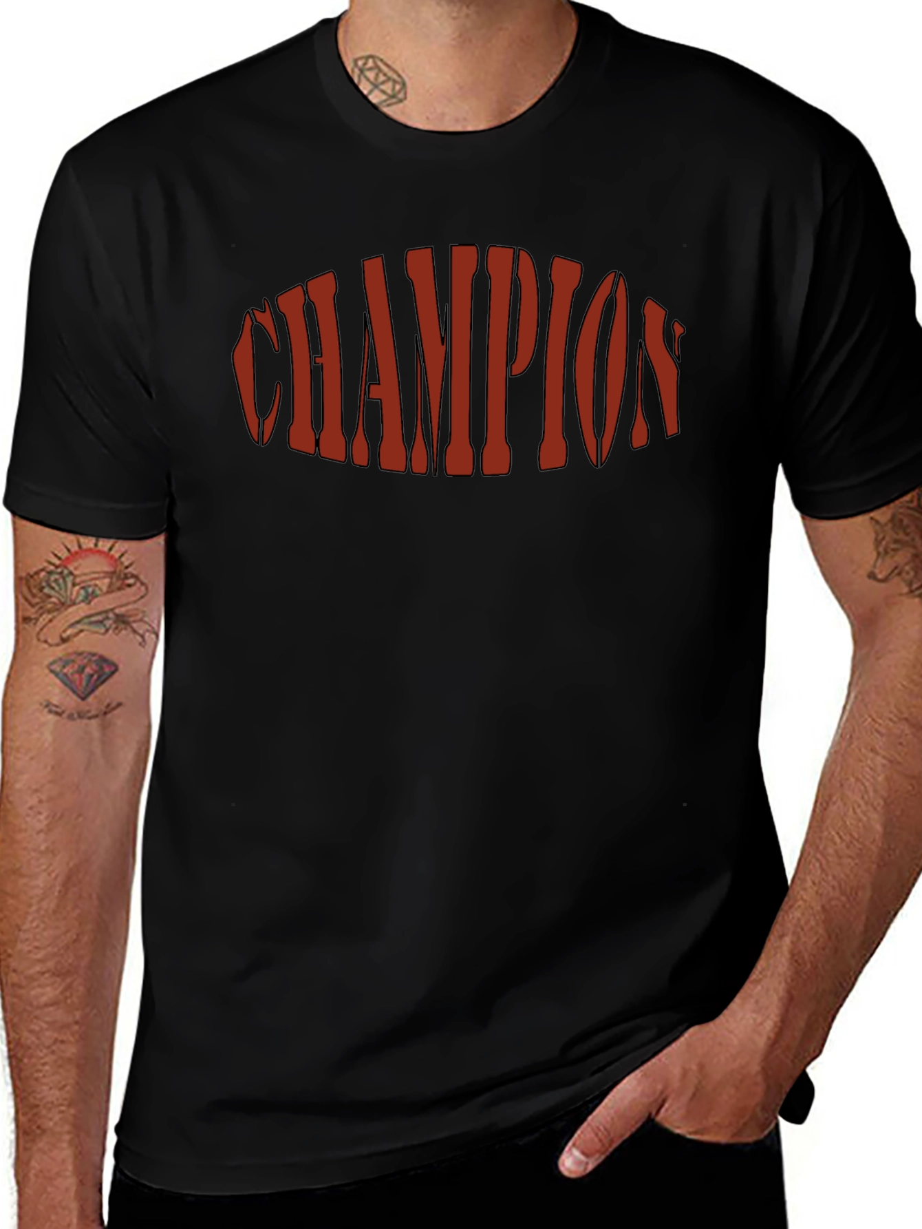 Champion Graphic Print Black T-Shirt