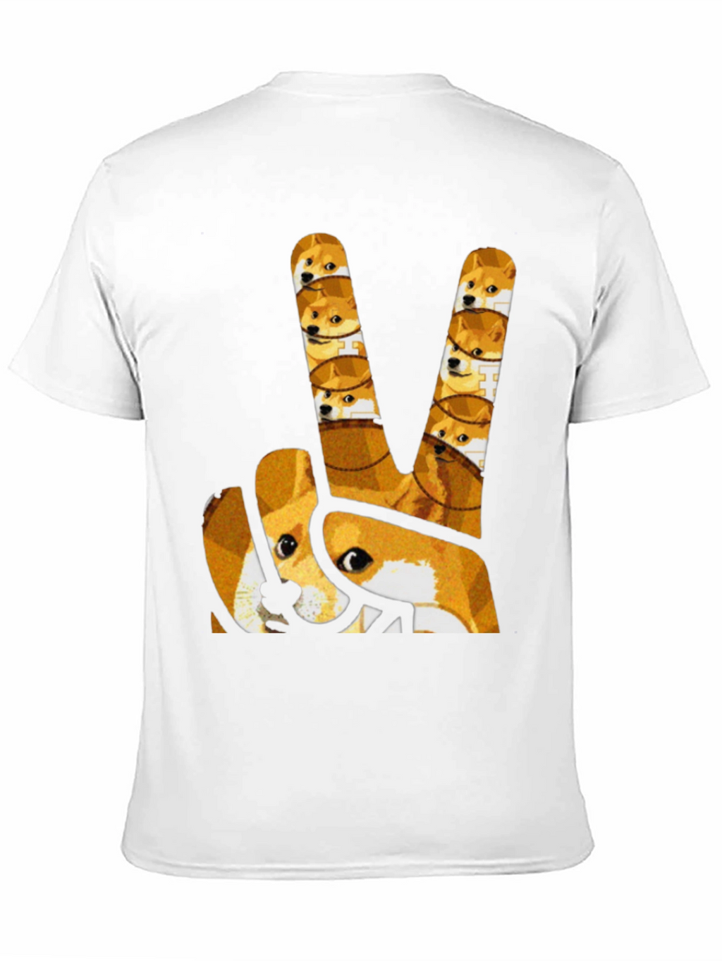 Doge Peace Sign Graphic Tee - Black