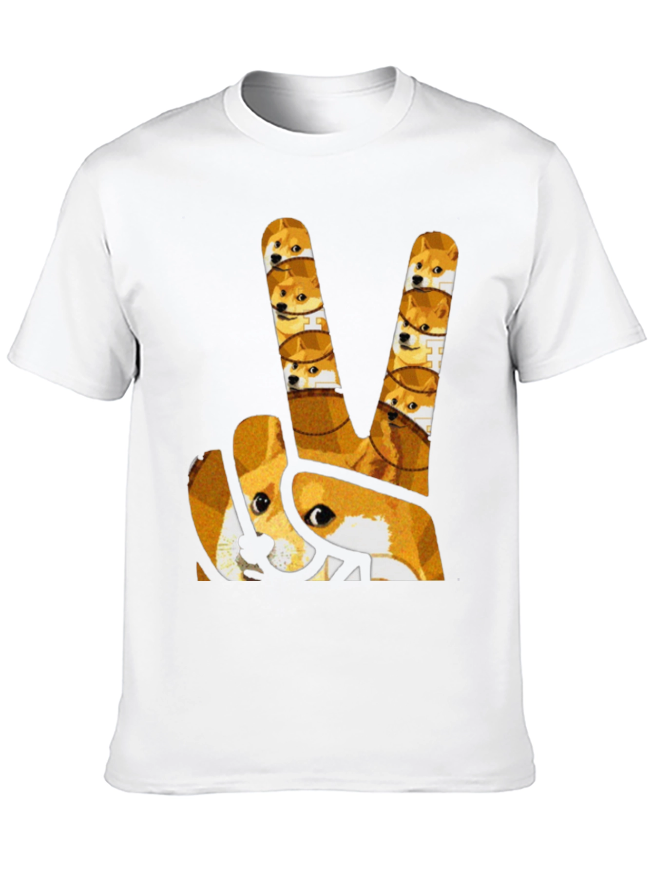 Doge Peace Sign Graphic Tee - Black