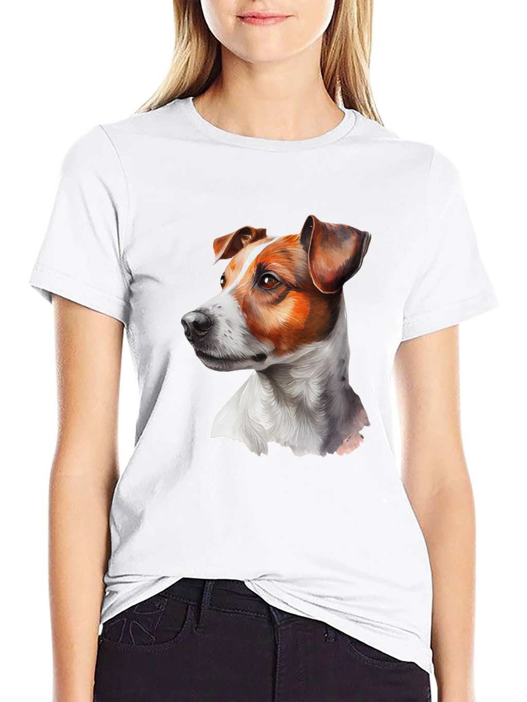 Dog Portrait Graphic Tee - Black
