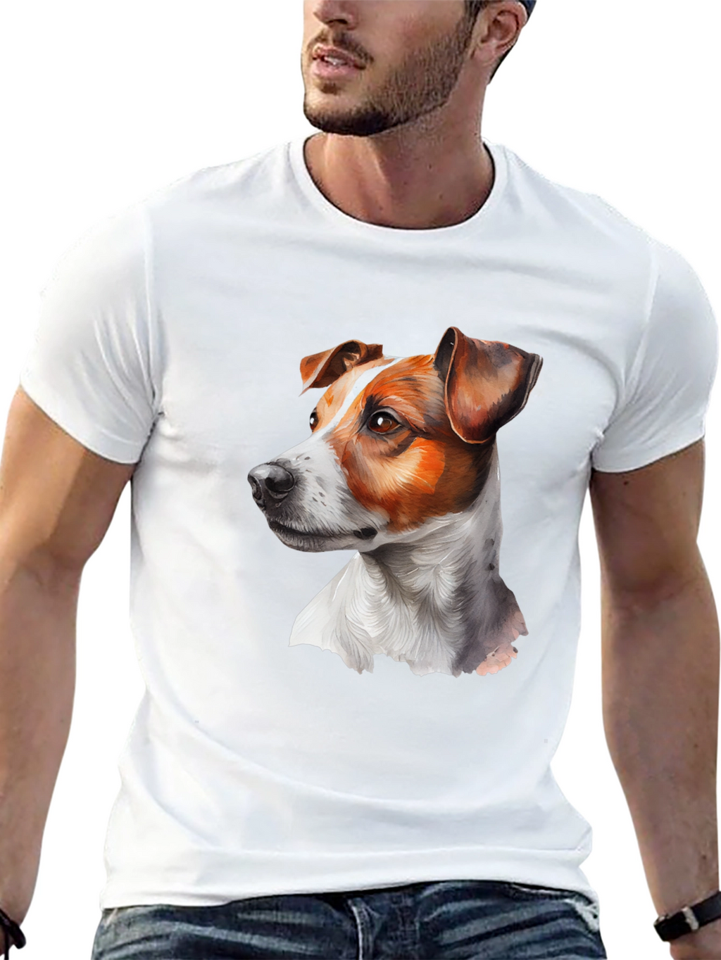 Dog Portrait Graphic Tee - Black
