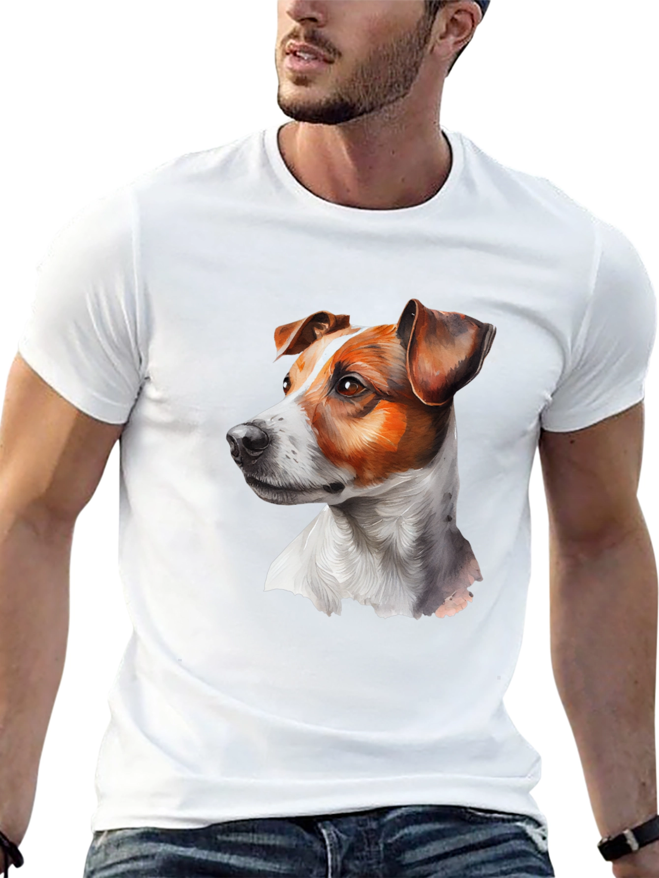 Dog Portrait Graphic Tee - Black
