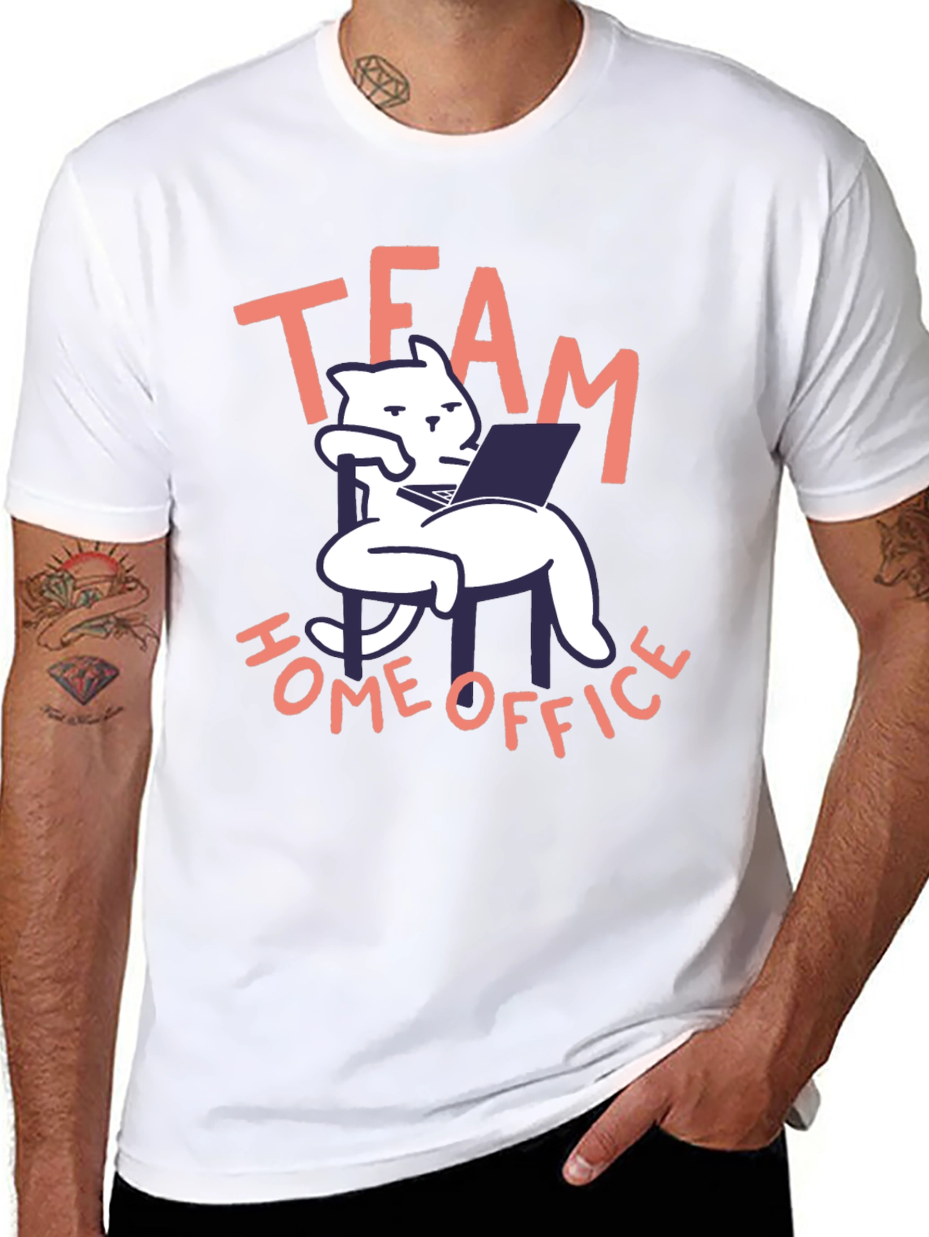 Team Home Office Black Cat T-Shirt