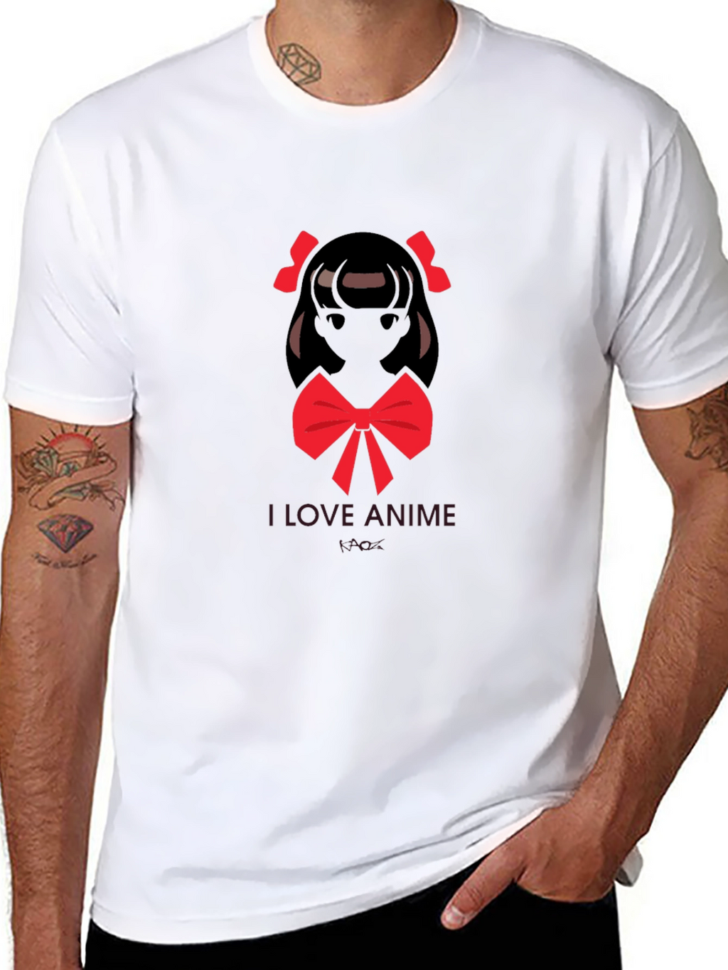 I Love Anime Graphic Black T-Shirt