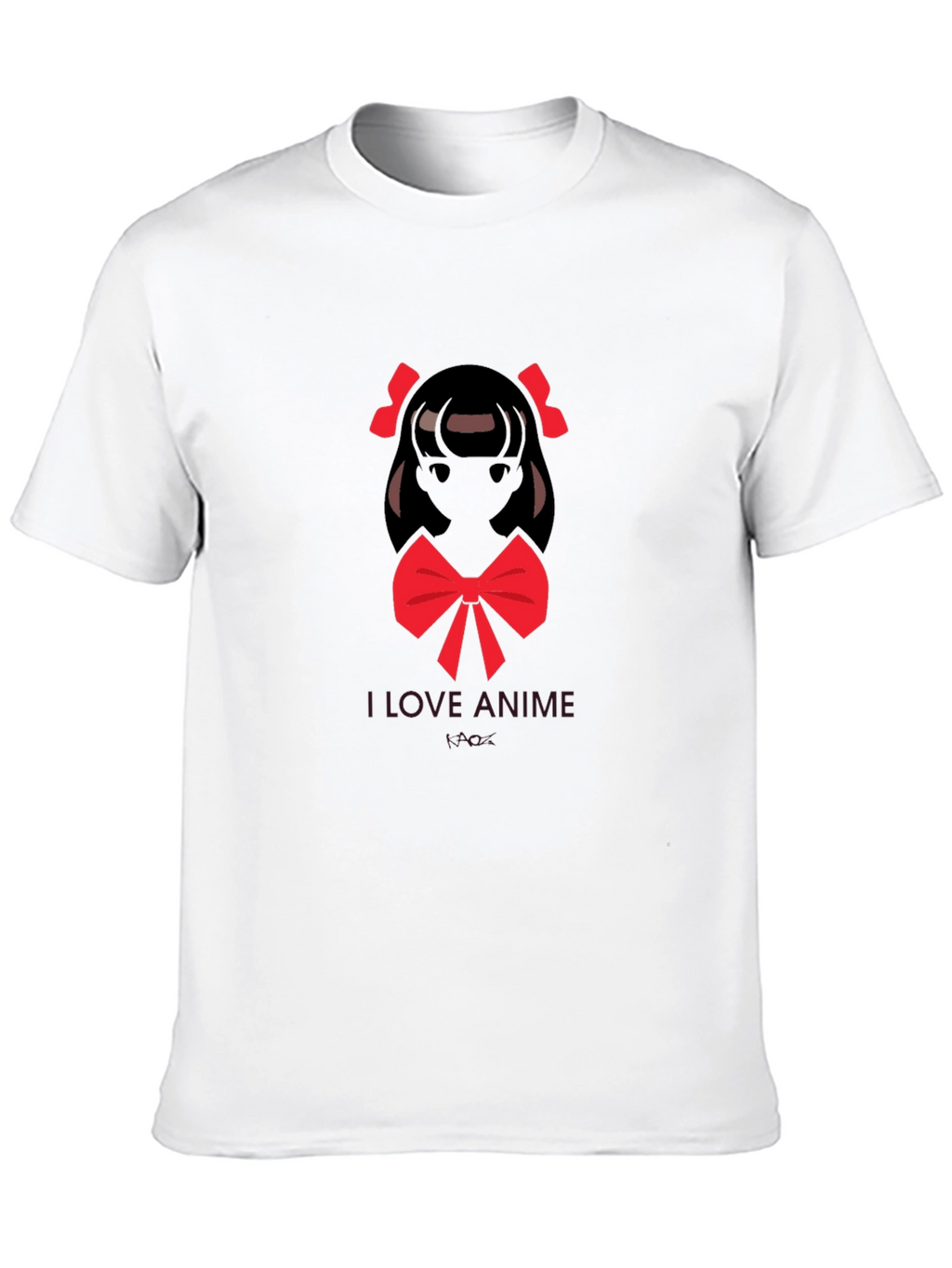 I Love Anime Graphic Black T-Shirt