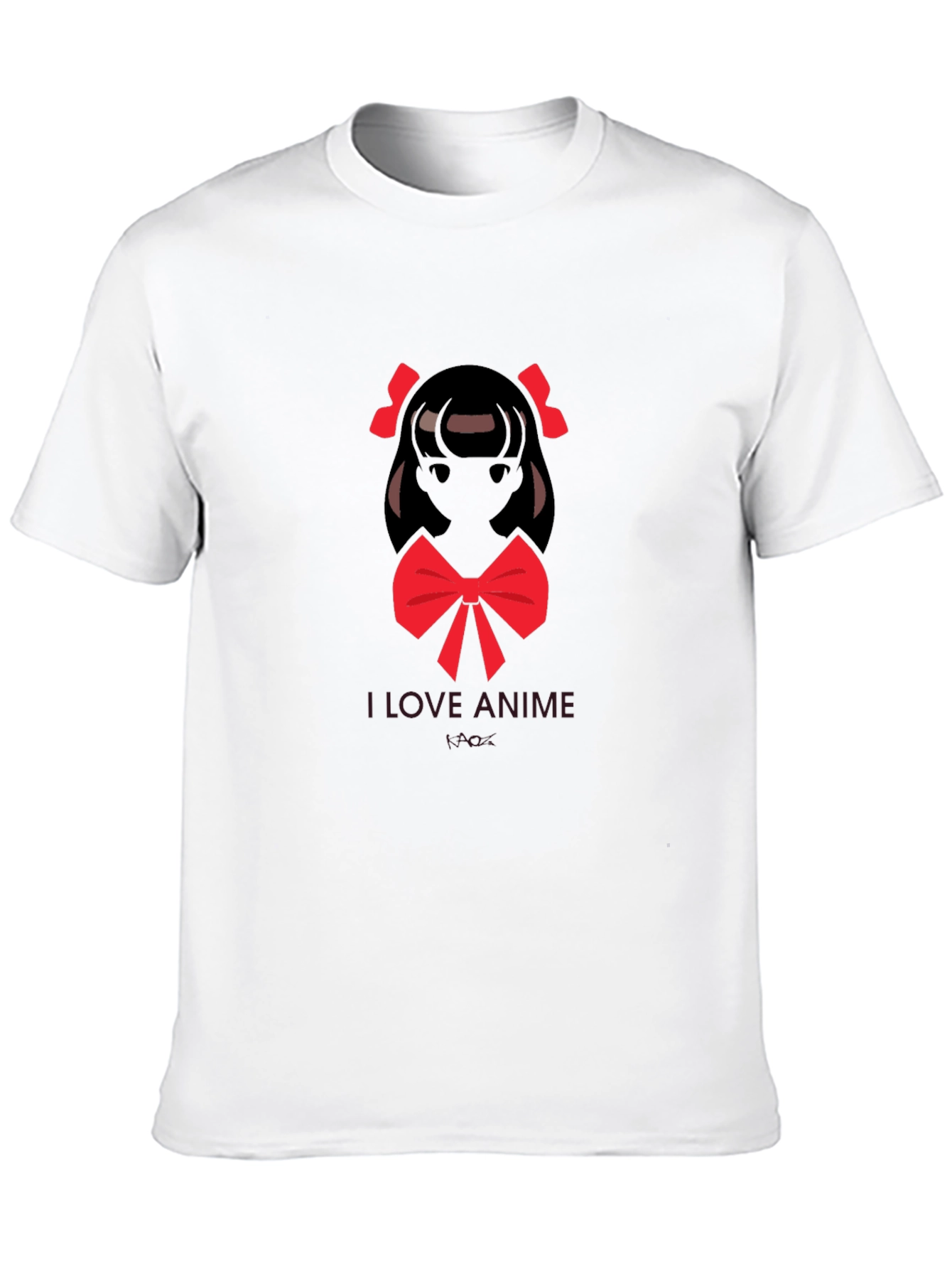 I Love Anime Graphic Black T-Shirt