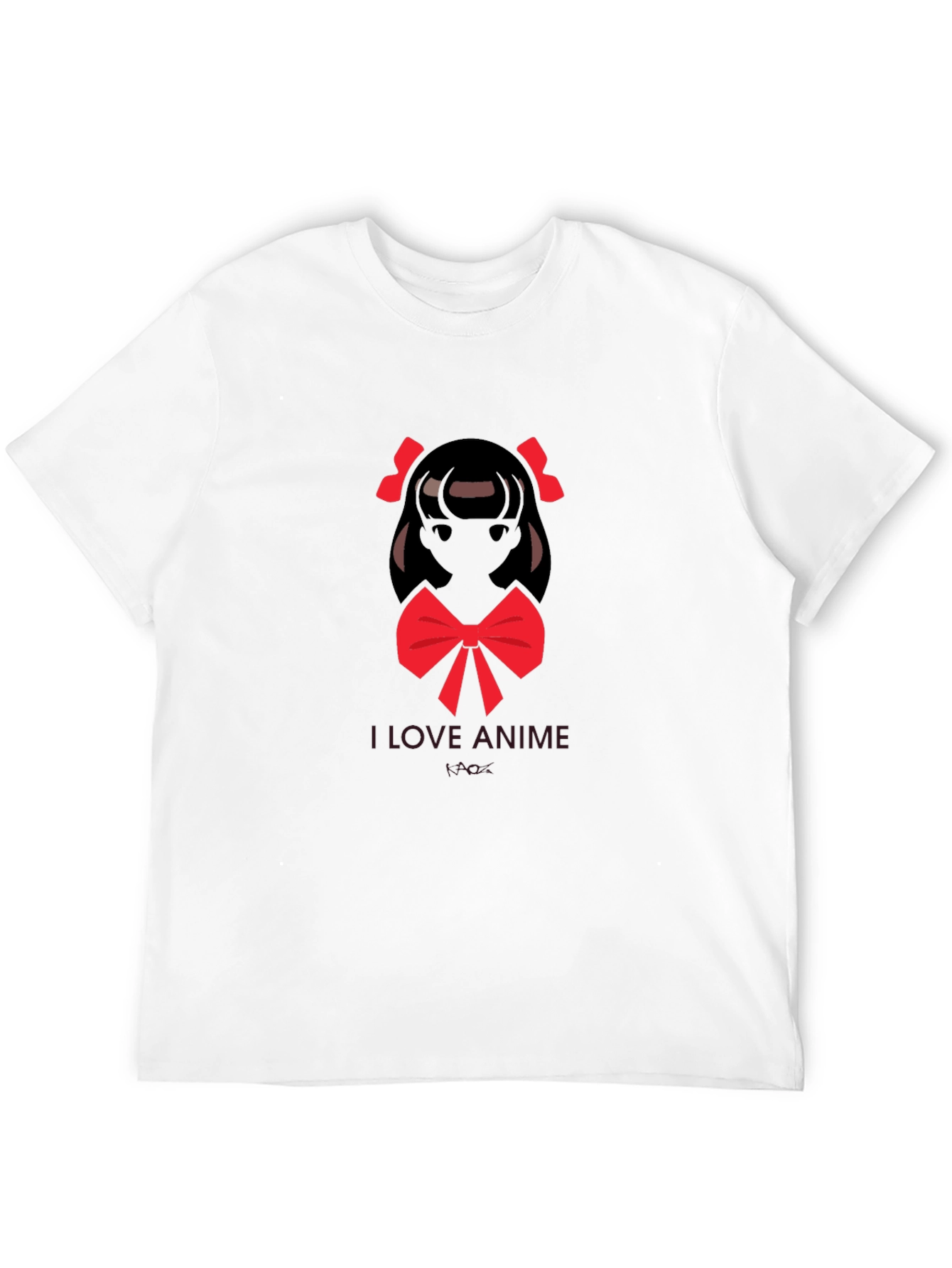 I Love Anime Graphic Black T-Shirt