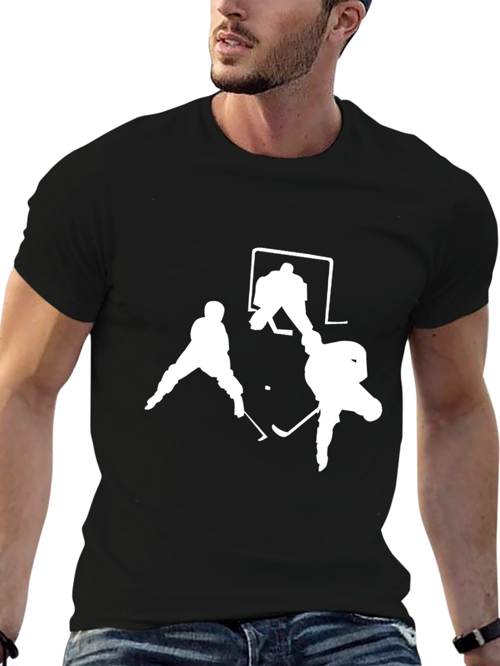 Hockey Silhouette Black Tee