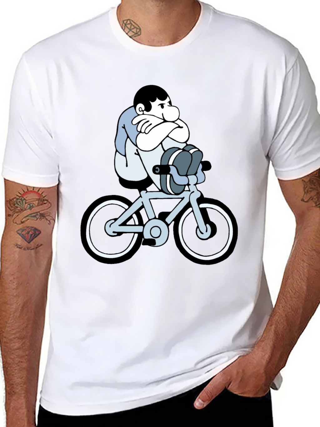 Cartoon Biker T-Shirt - Unisex Black Tee