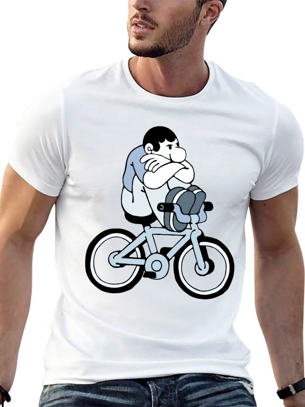 Cartoon Biker T-Shirt - Unisex Black Tee