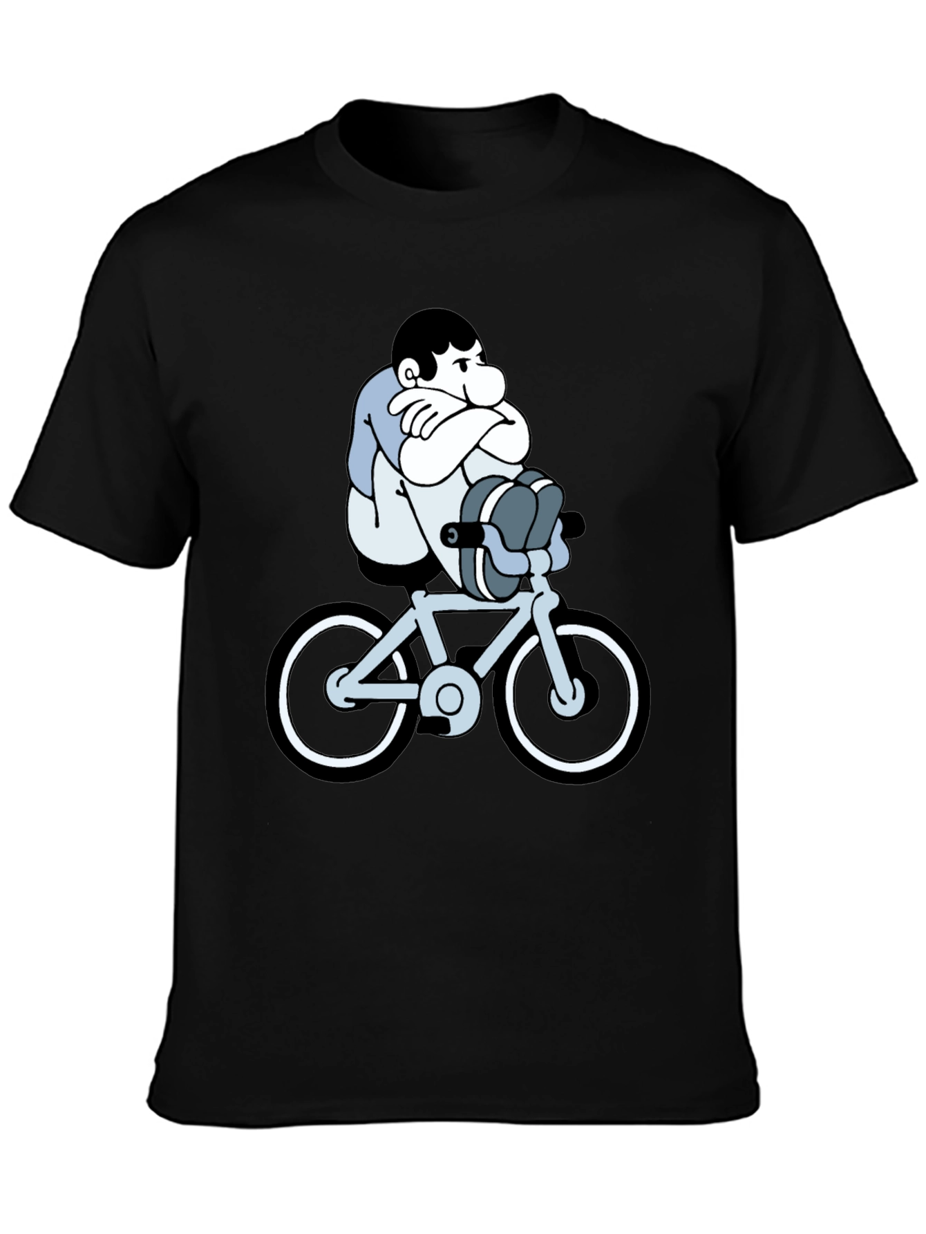 Cartoon Biker T-Shirt - Unisex Black Tee