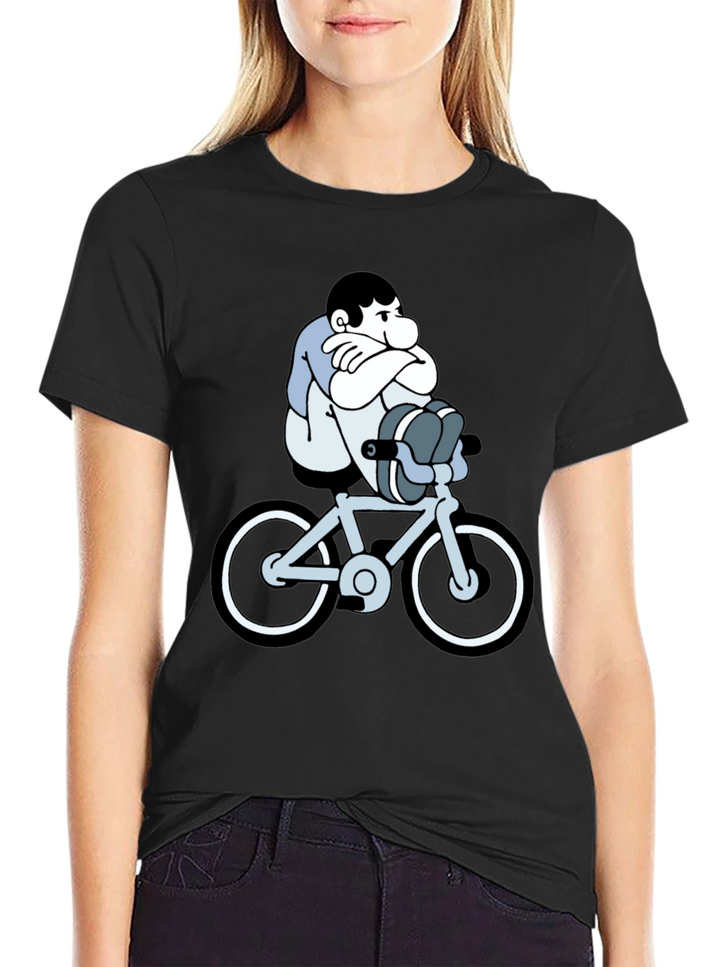 Cartoon Biker T-Shirt - Unisex Black Tee