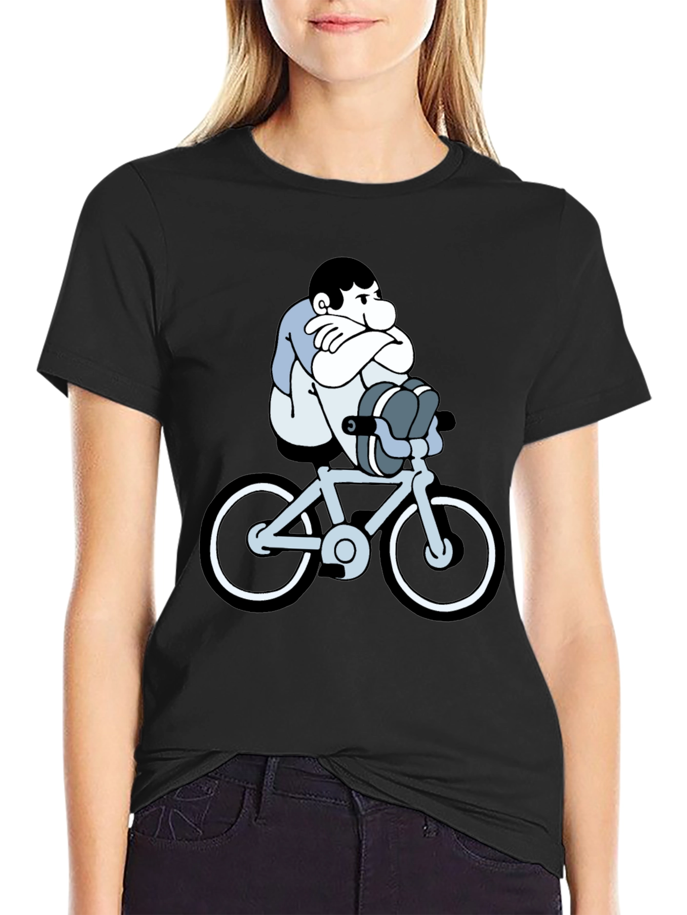 Cartoon Biker T-Shirt - Unisex Black Tee