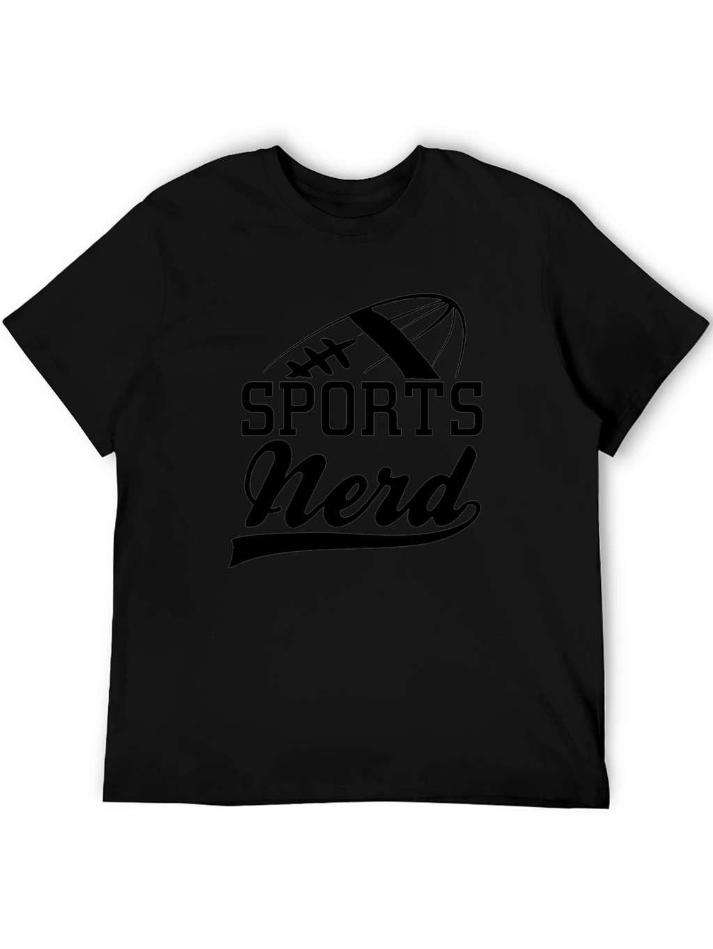 Sports Nerd Graphic T-Shirt - Black Cotton Tee