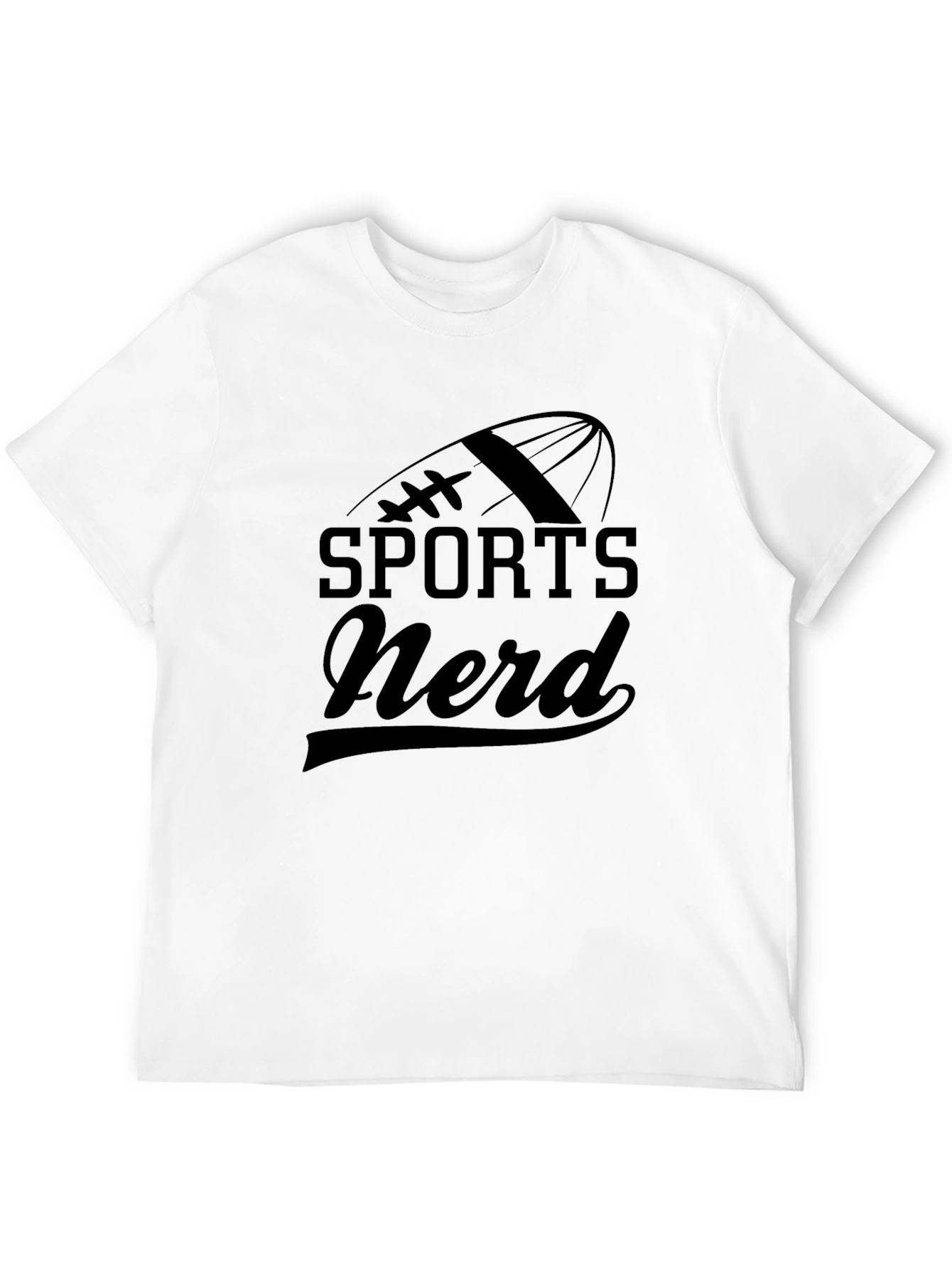Sports Nerd Graphic T-Shirt - Black Cotton Tee
