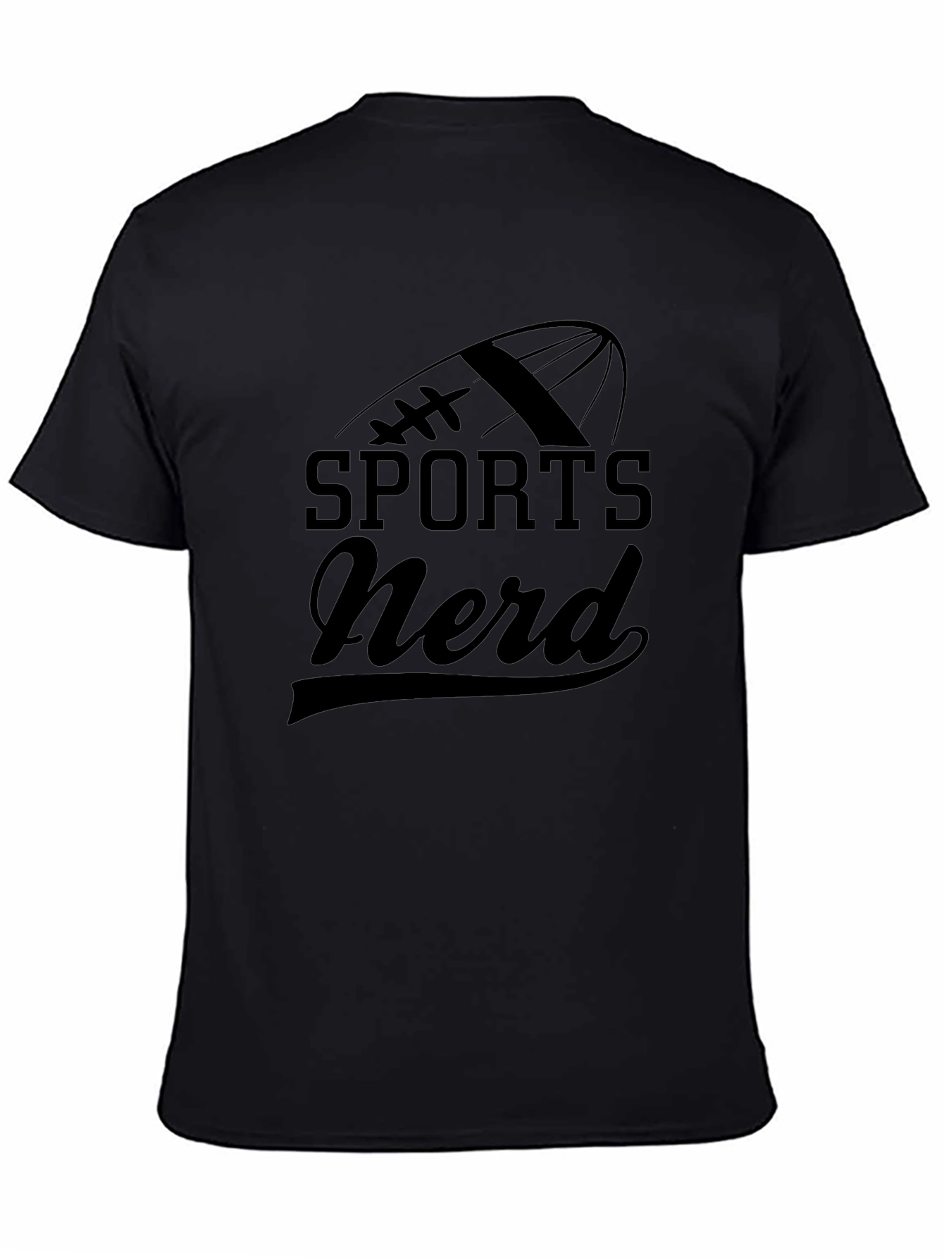 Sports Nerd Graphic T-Shirt - Black Cotton Tee
