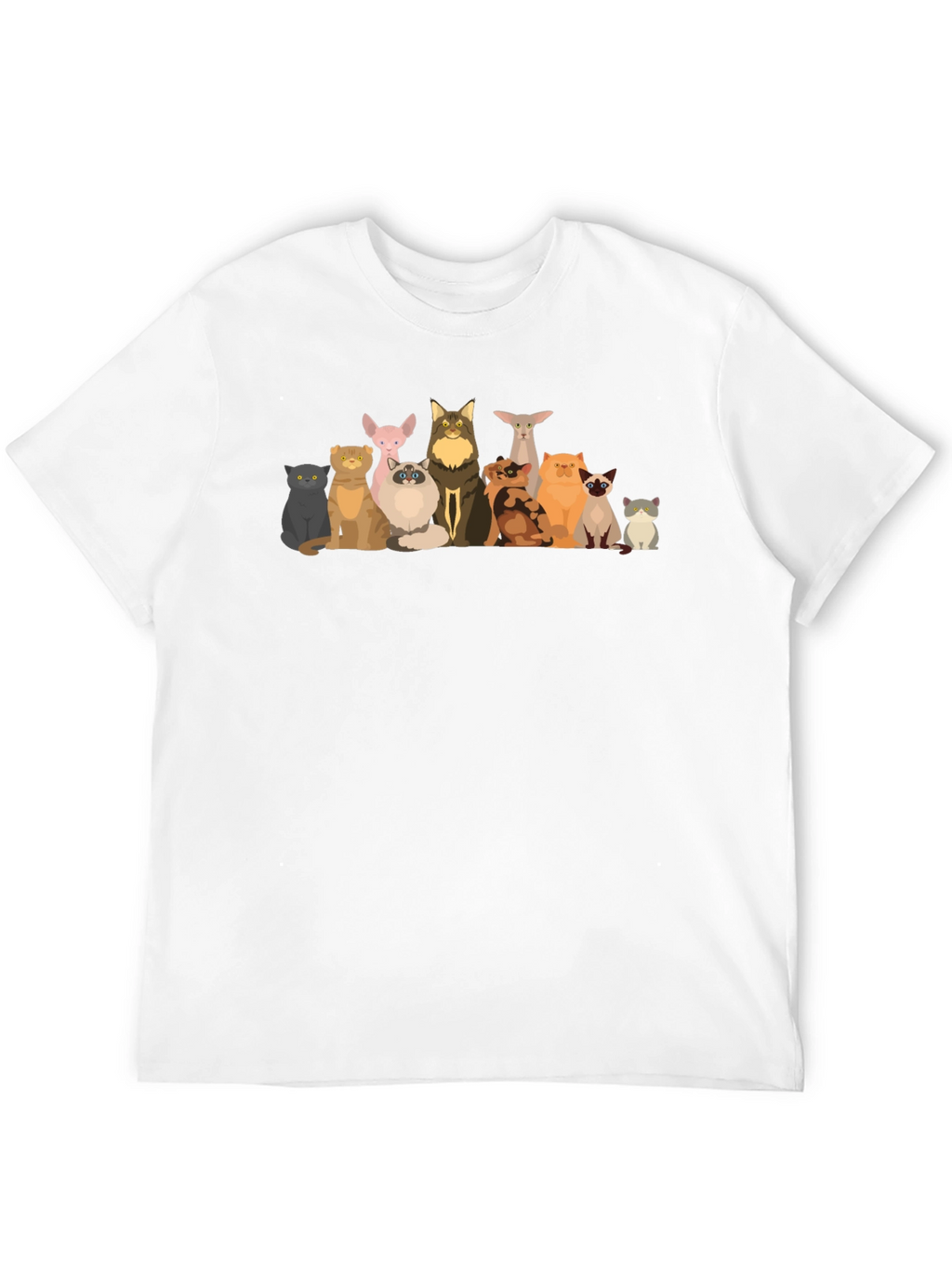 Cartoon Cats Black T-Shirt