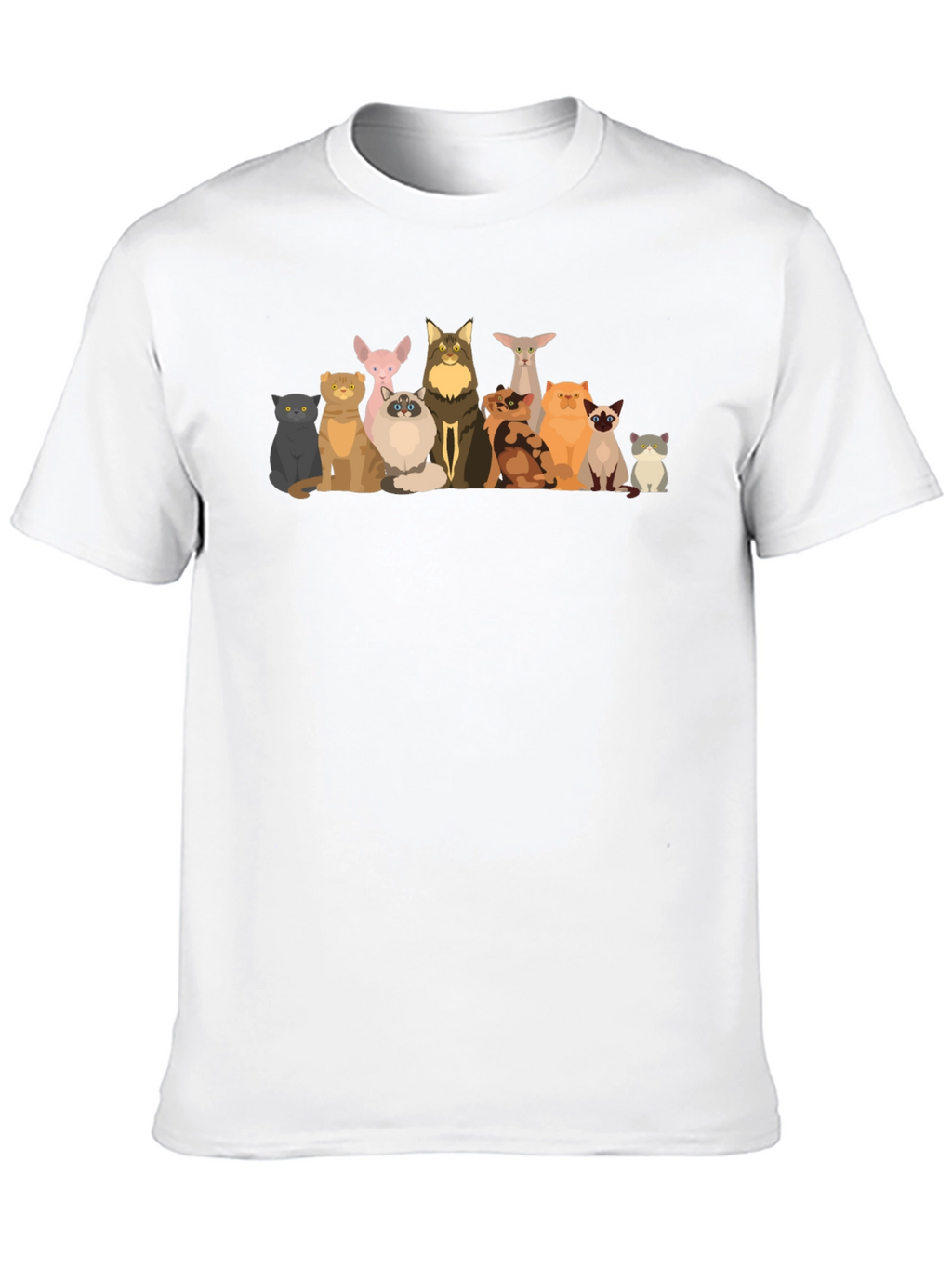 Cartoon Cats Black T-Shirt