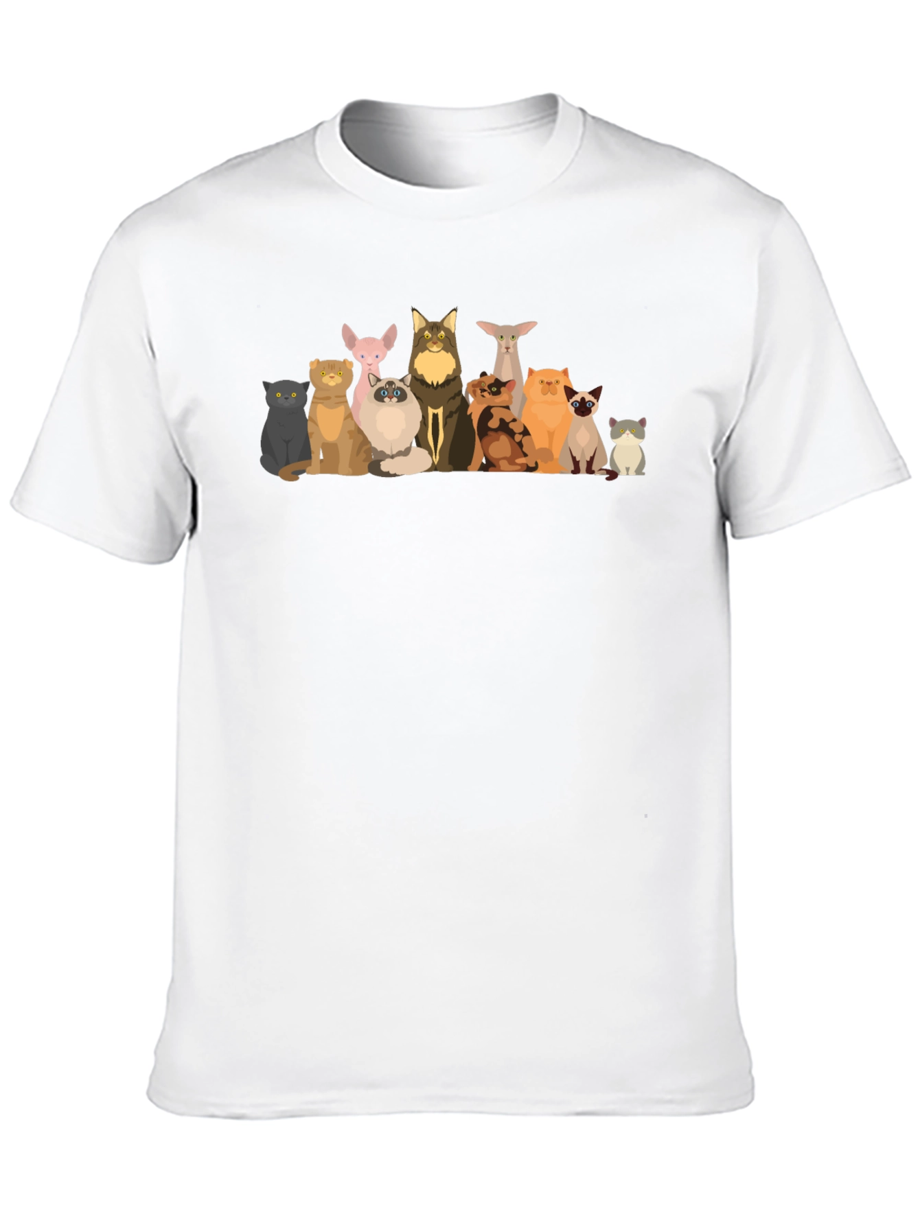 Cartoon Cats Black T-Shirt
