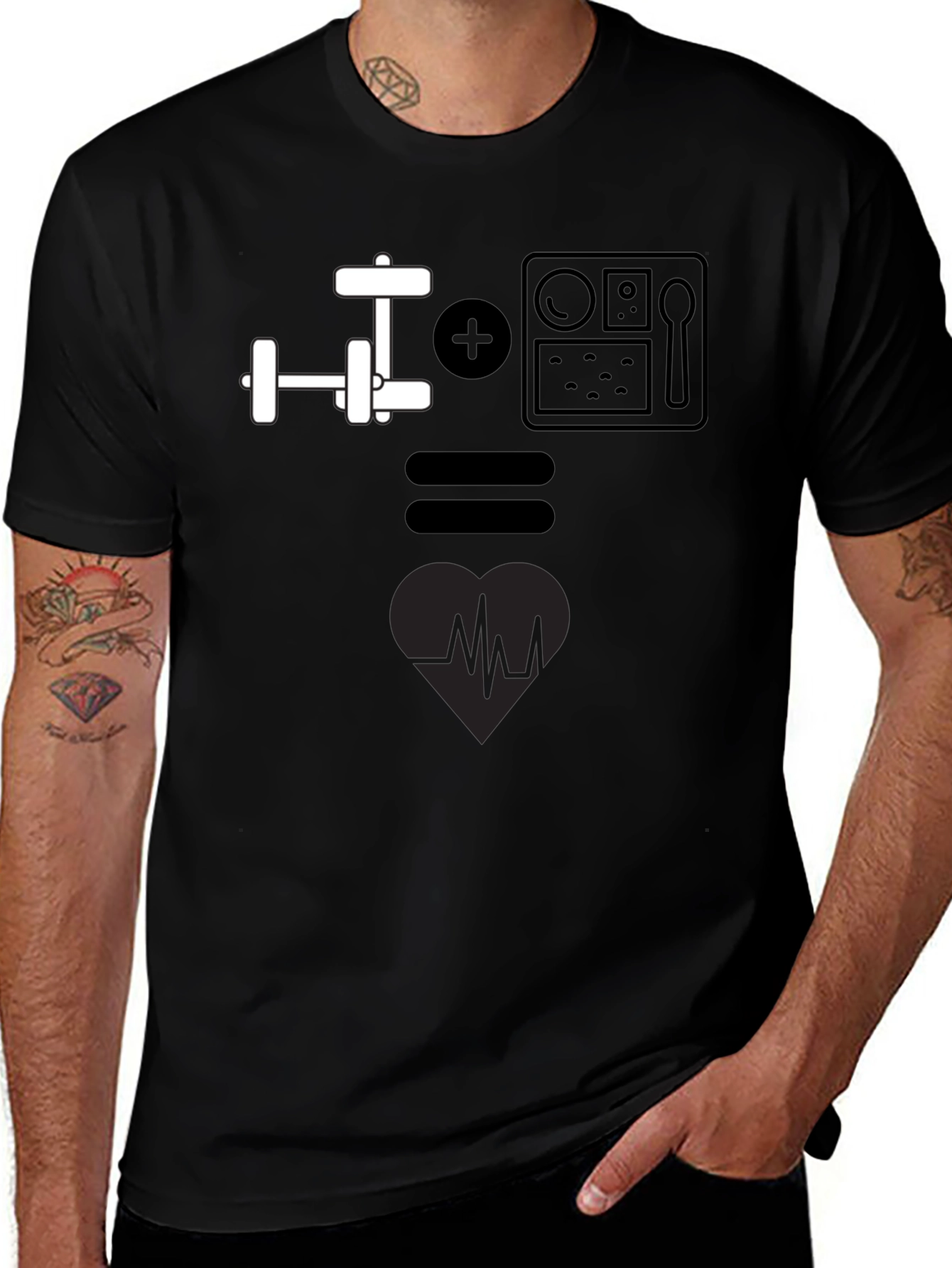 Fitness Formula T-Shirt: Workout + Food = Healthy Heart