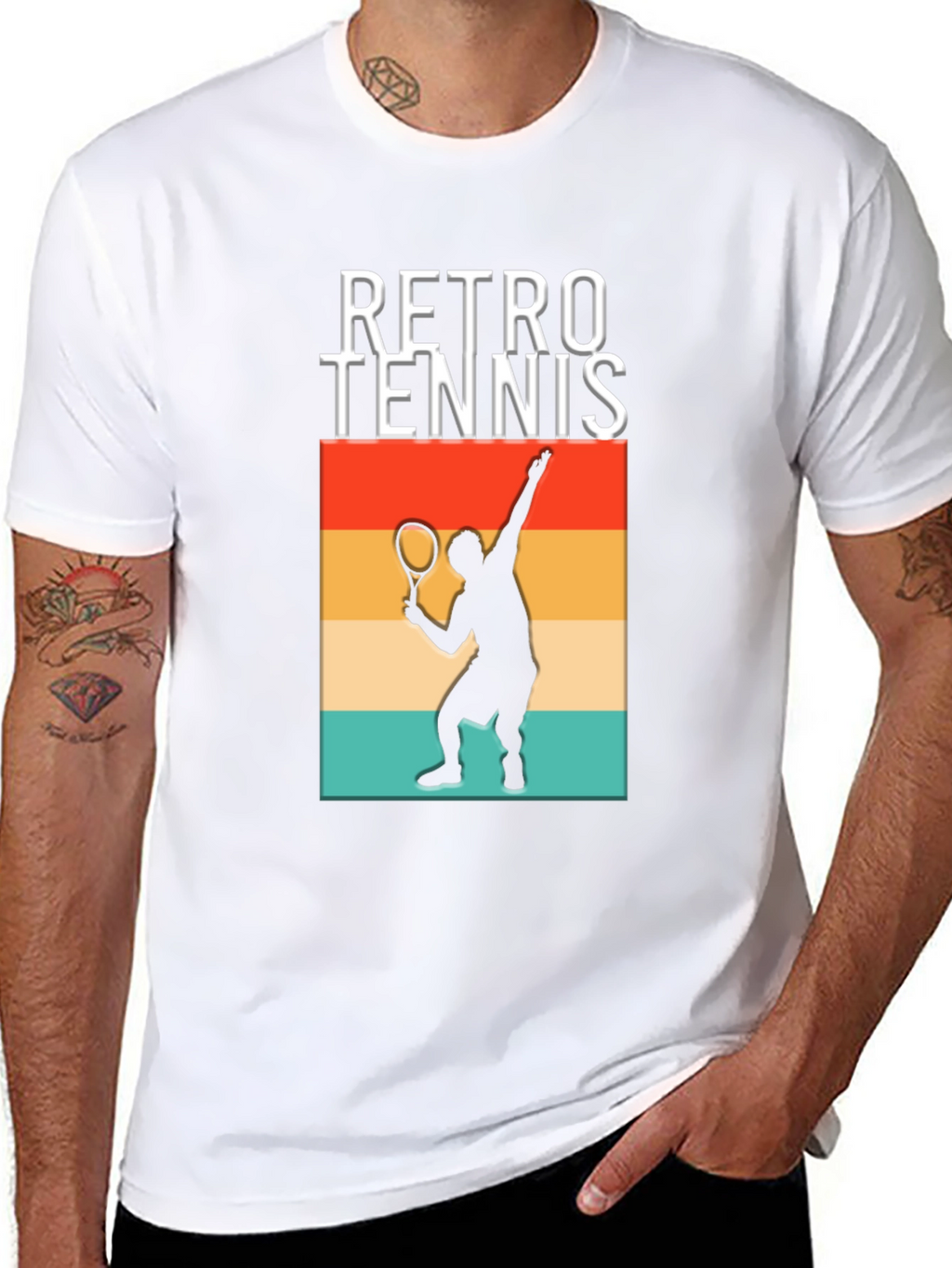 Retro Tennis Player Graphic T-Shirt