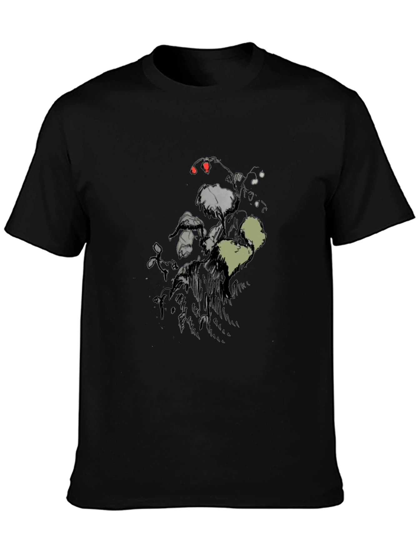 Mens Black Graphic Print Short Sleeve T-Shirt