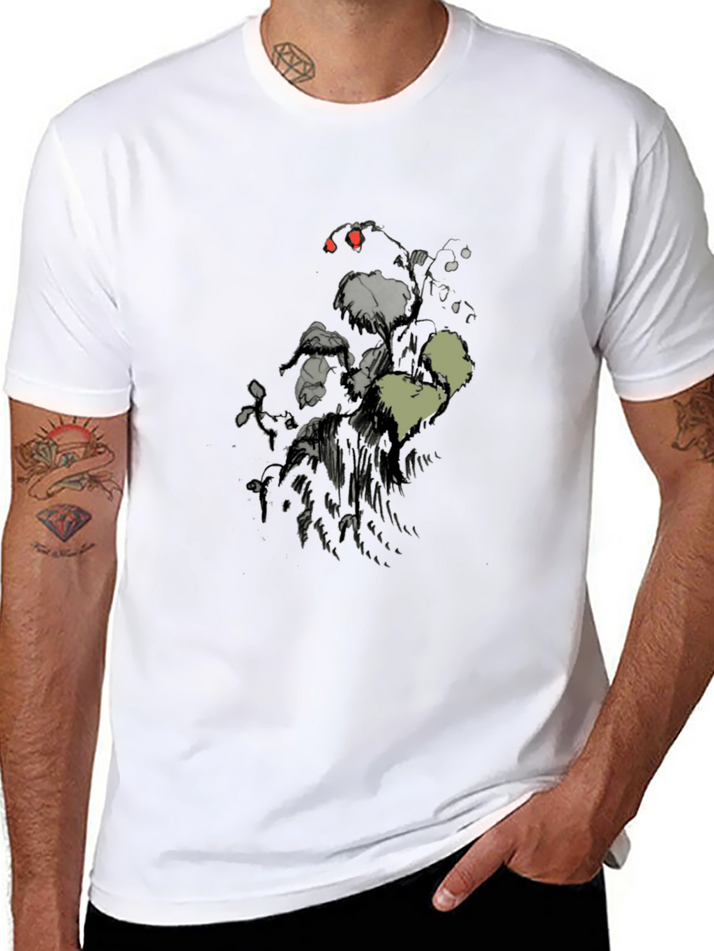 Mens Black Graphic Print Short Sleeve T-Shirt