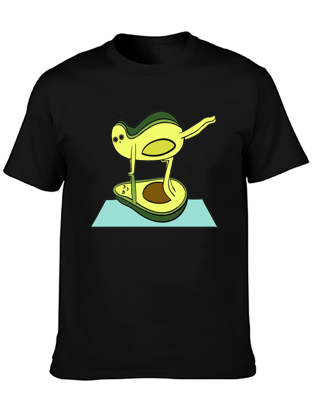 Funny Avocado Yoga Pose Black T-Shirt