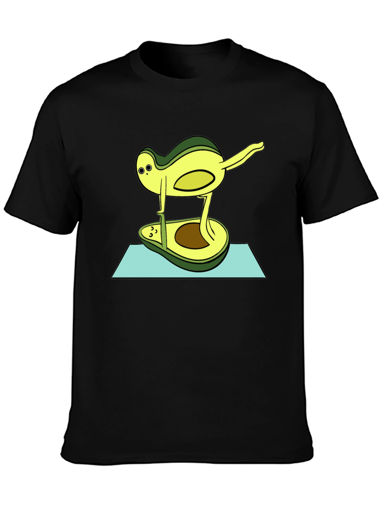 Funny Avocado Yoga Pose Black T-Shirt