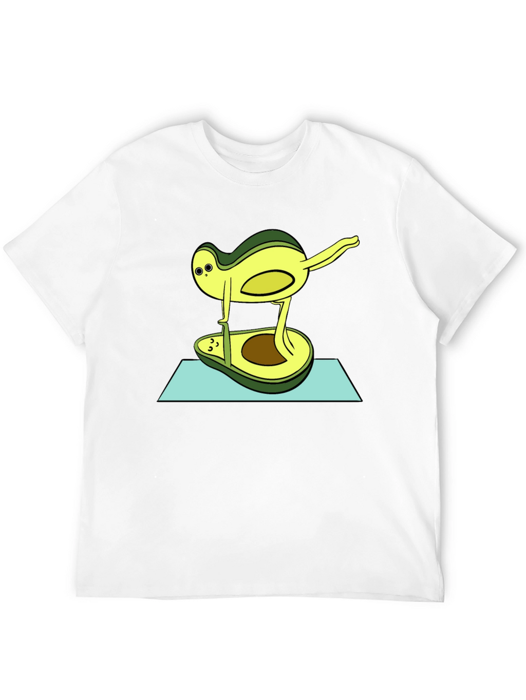 Funny Avocado Yoga Pose Black T-Shirt