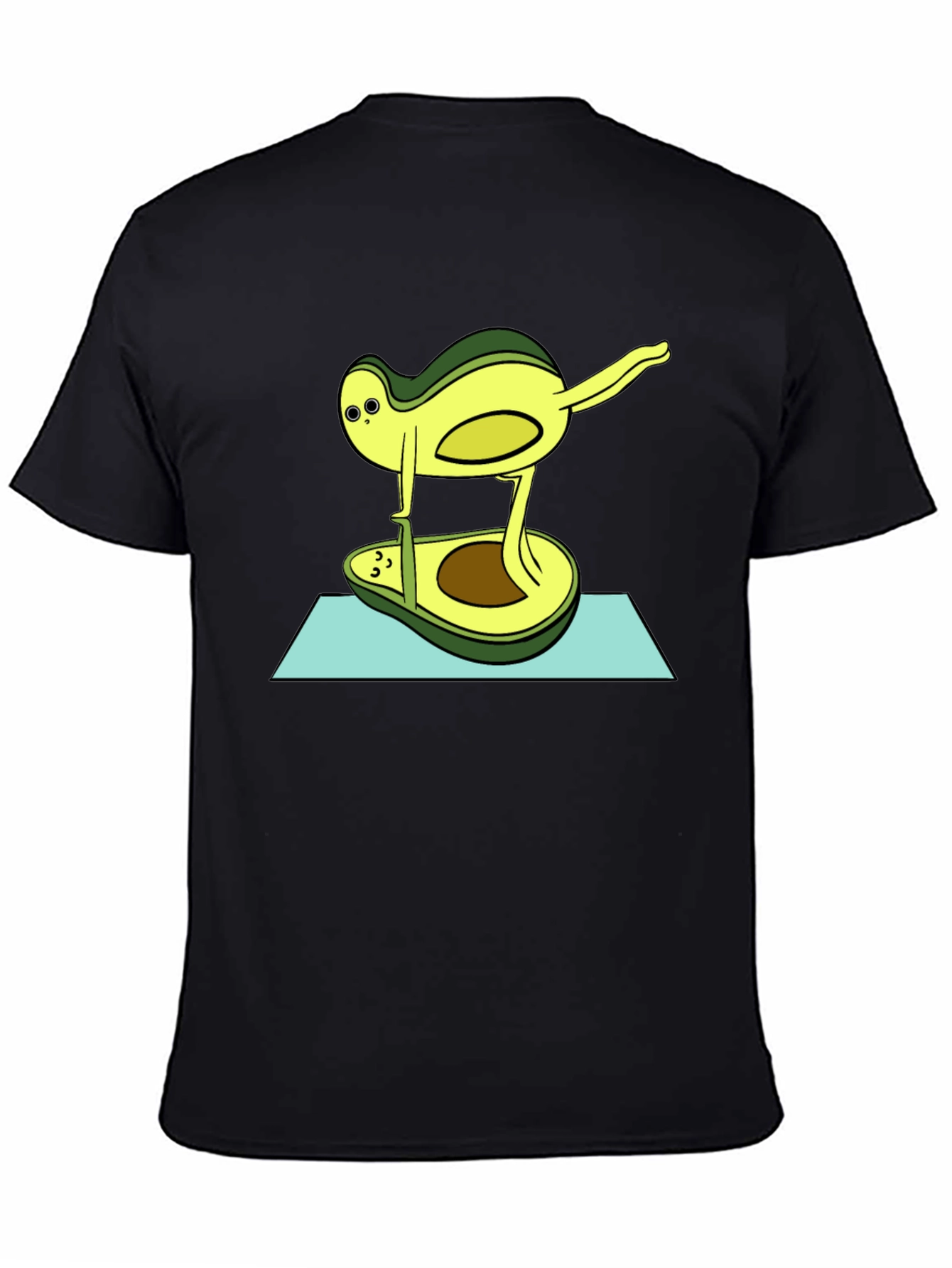 Funny Avocado Yoga Pose Black T-Shirt