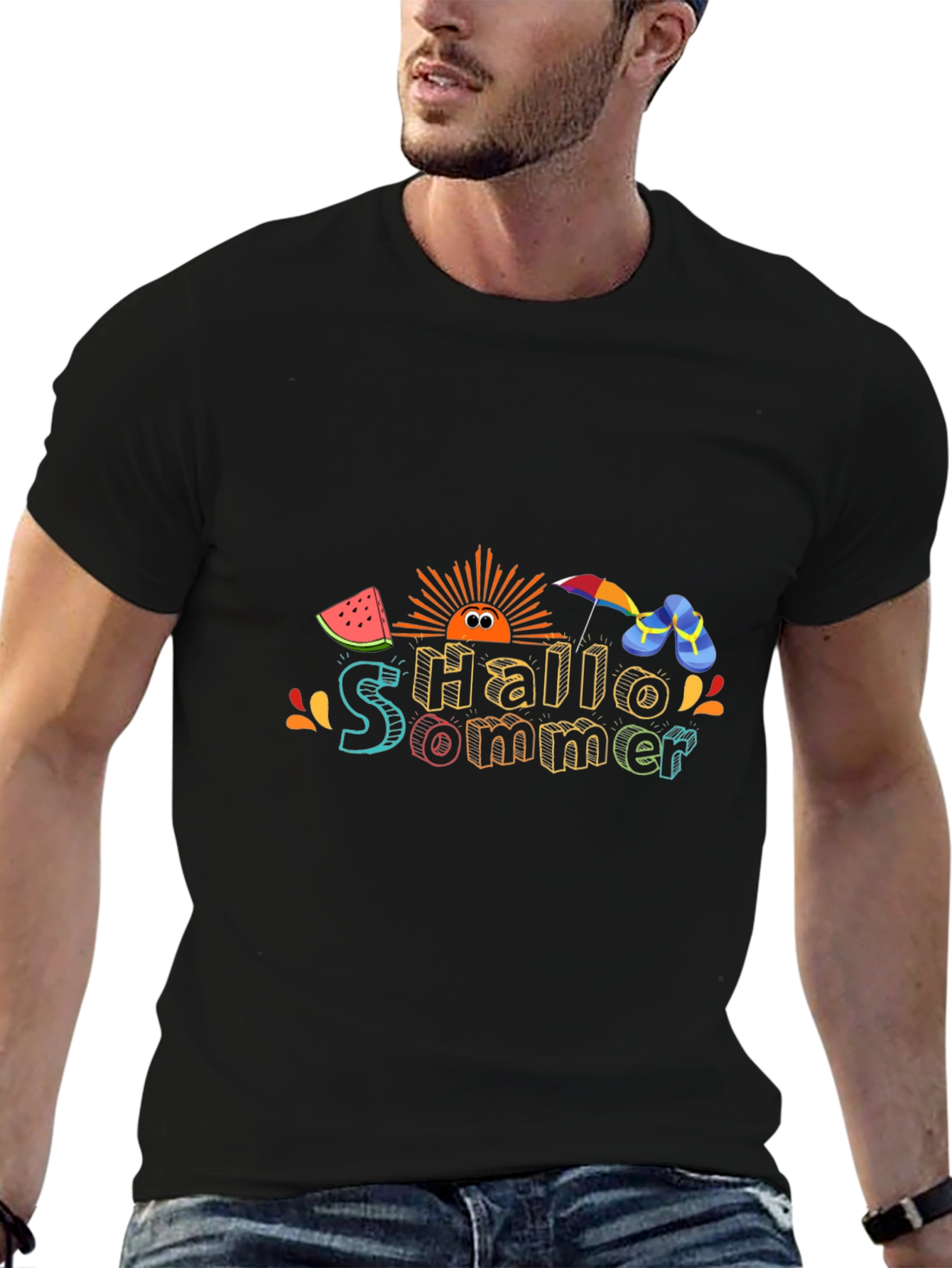 Fun Summer Vibes Black T-Shirt