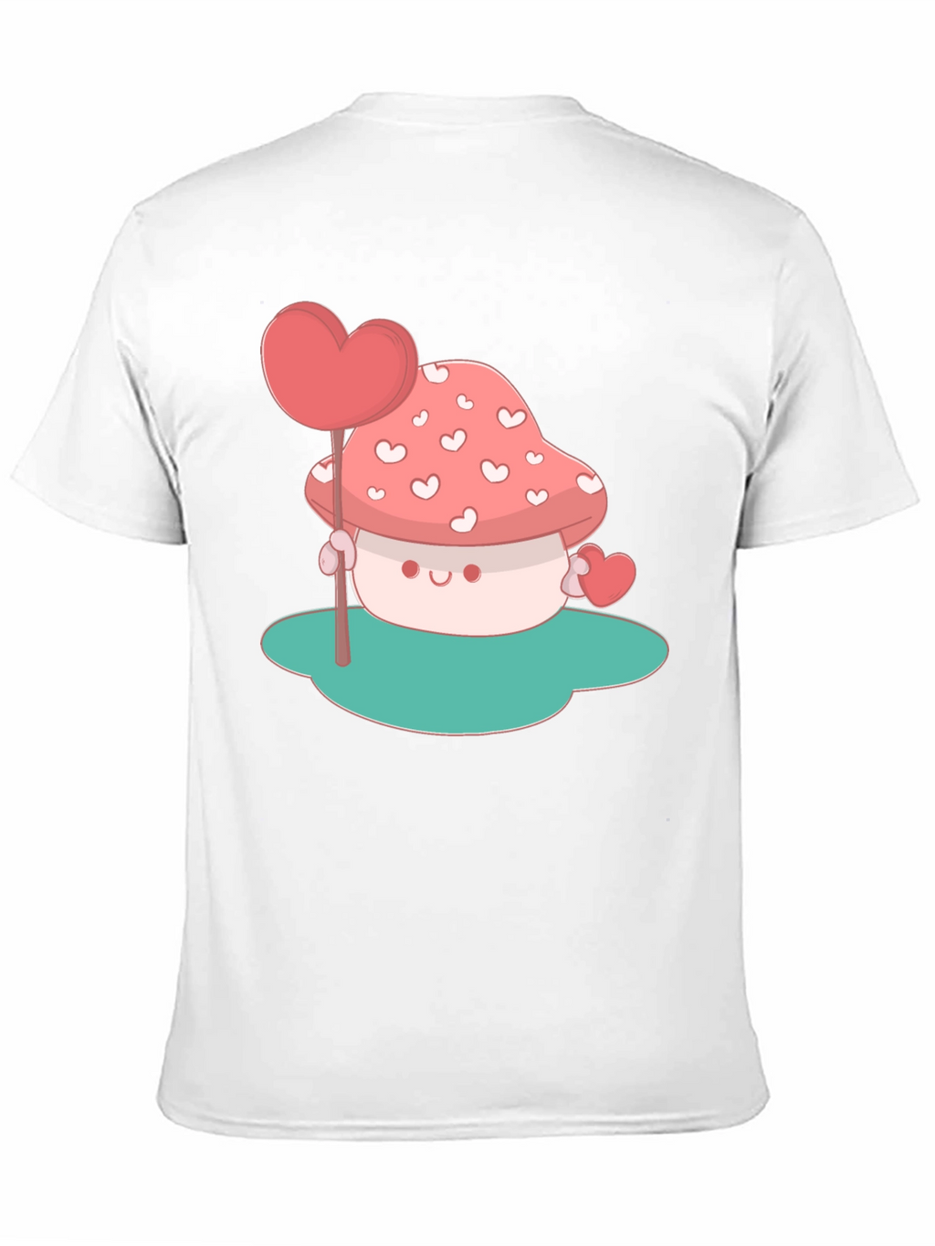 Heart Mushroom Graphic Tee - Cute & Unique