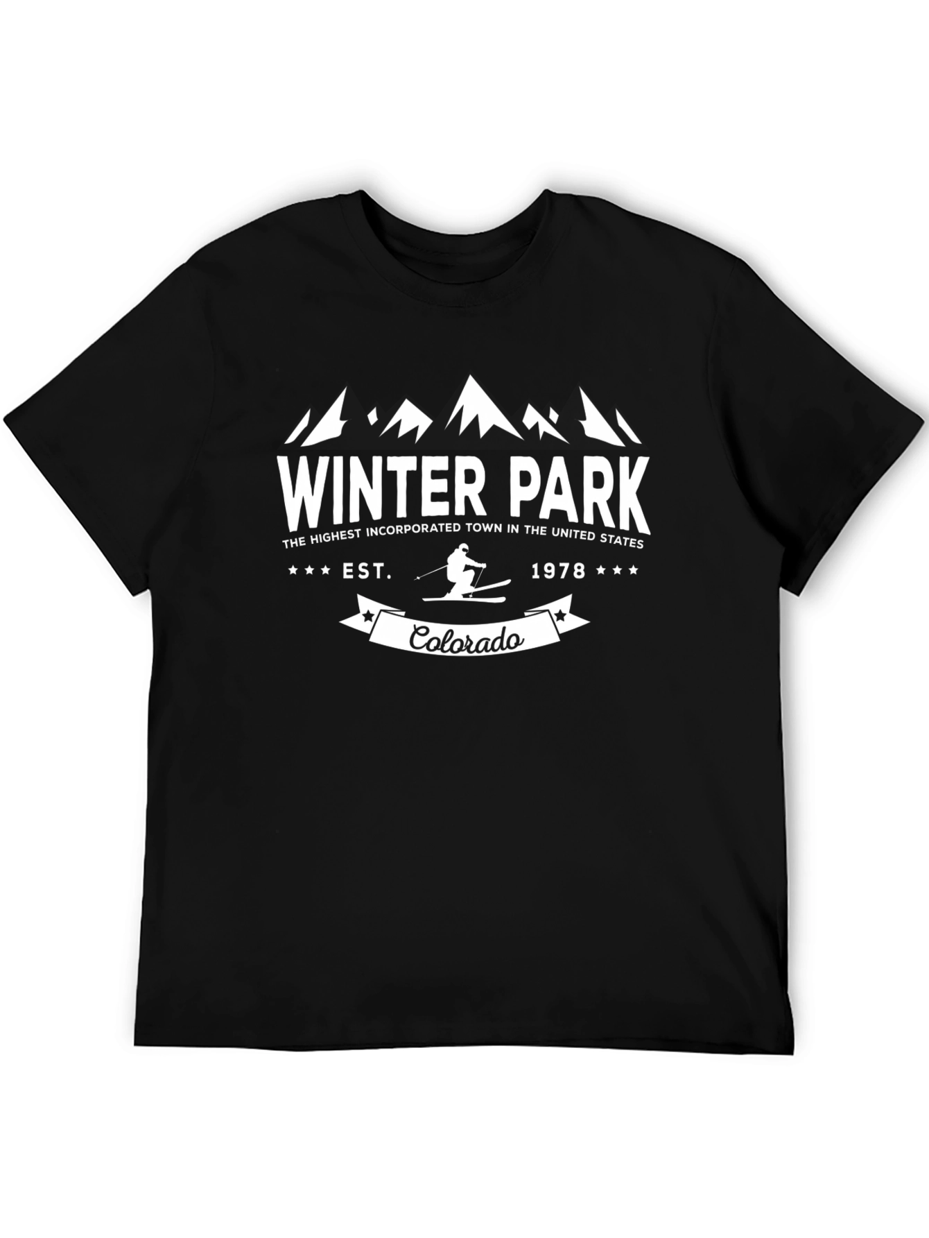 Winter Park Colorado Black Graphic Tee