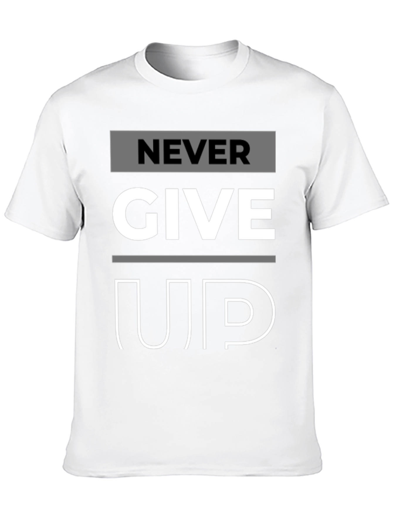 Never Give Up Graphic Print T-Shirt