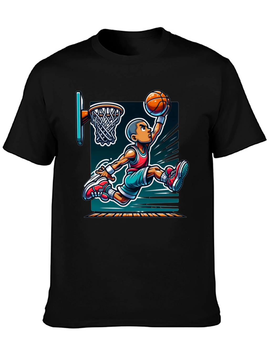 Cartoon Basketball Graphic Tee