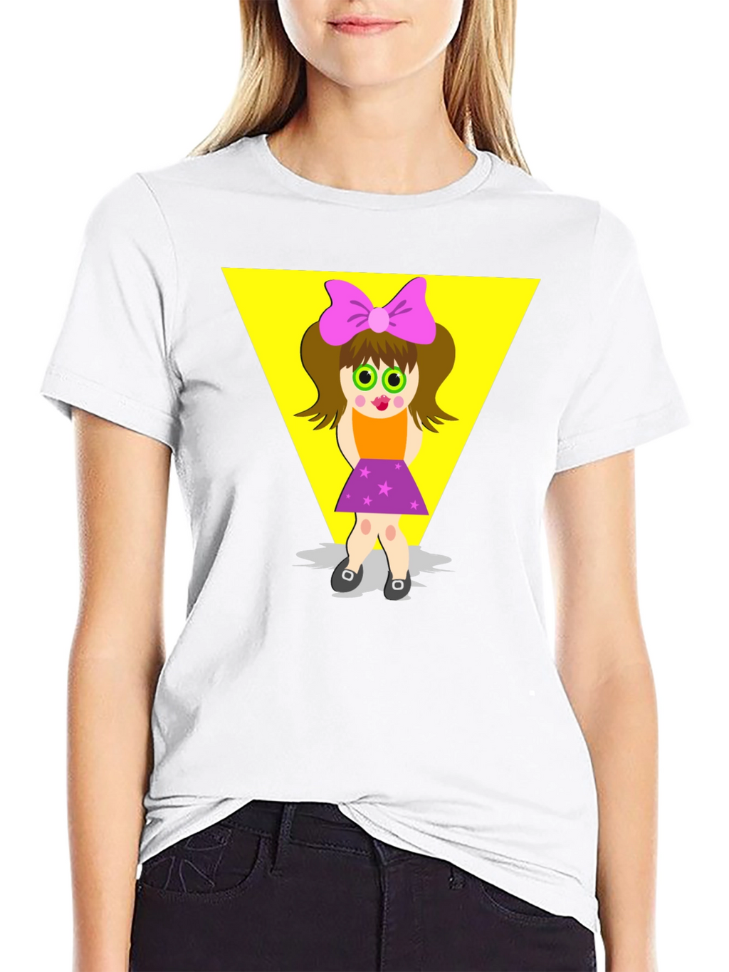 Cartoon Girl Graphic Tee - Funky Style