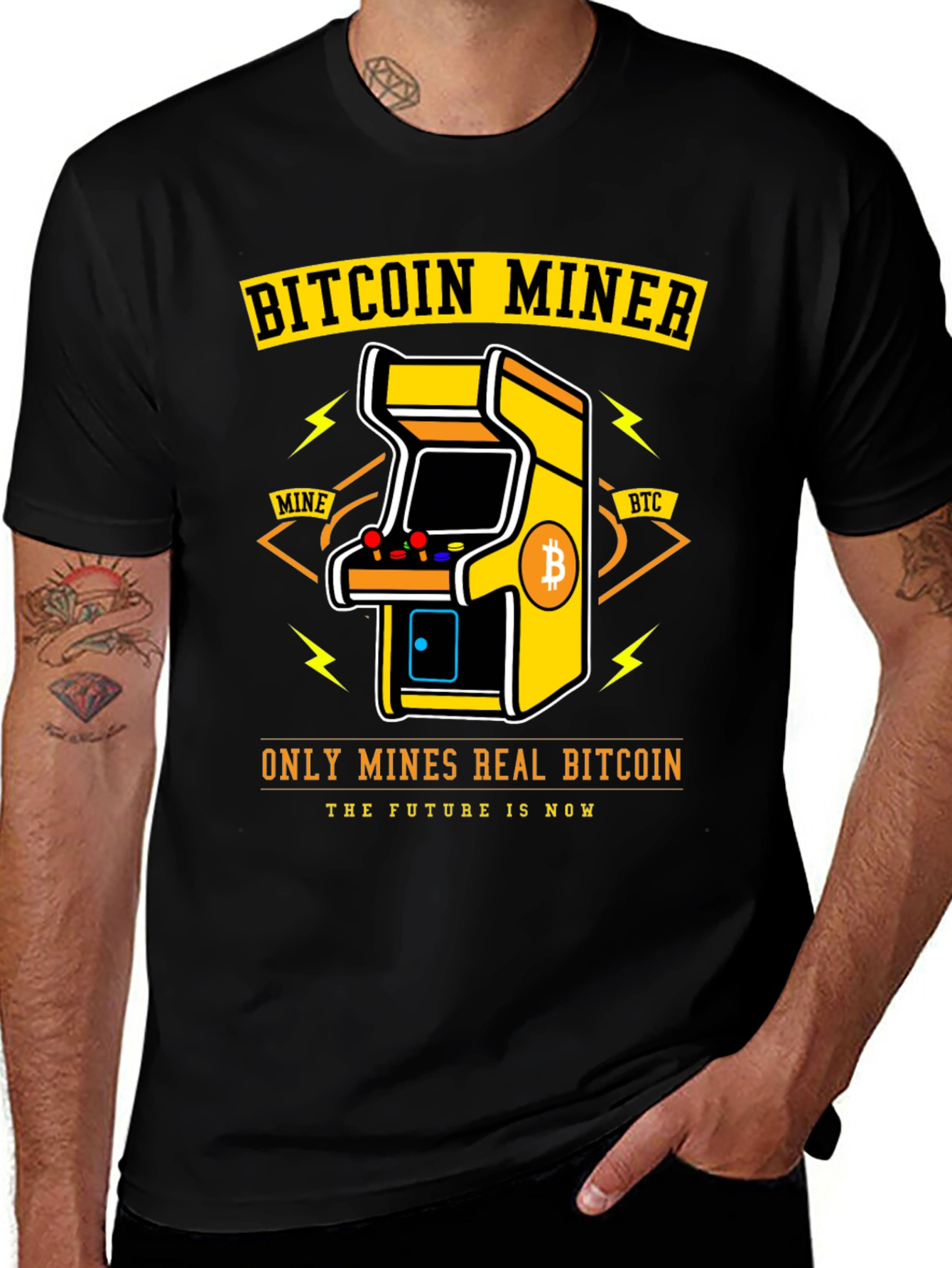 Bitcoin Miner Arcade T-Shirt - Crypto HODL