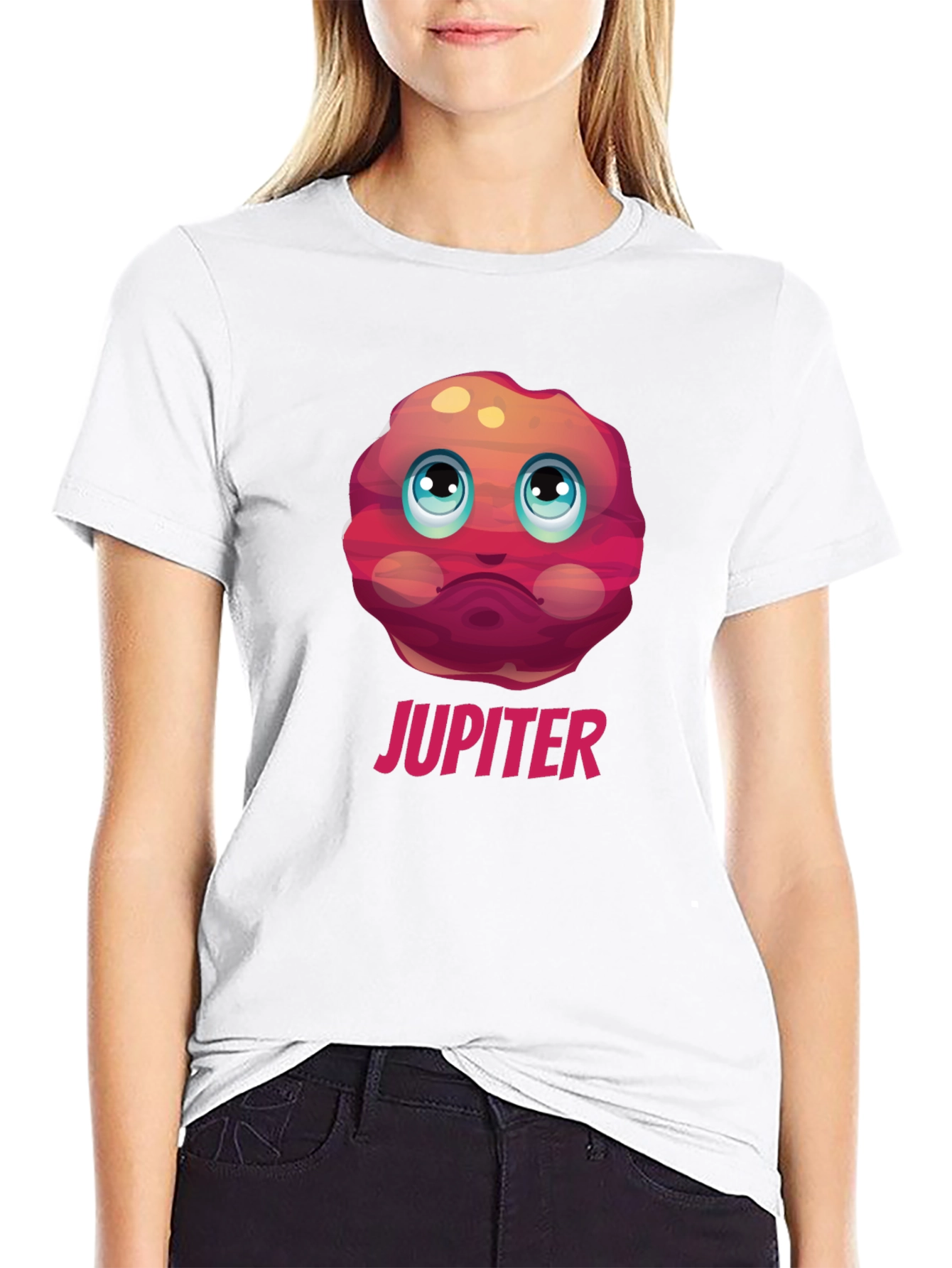 Jupiter Planet Graphic Tee - Black Cotton T-Shirt