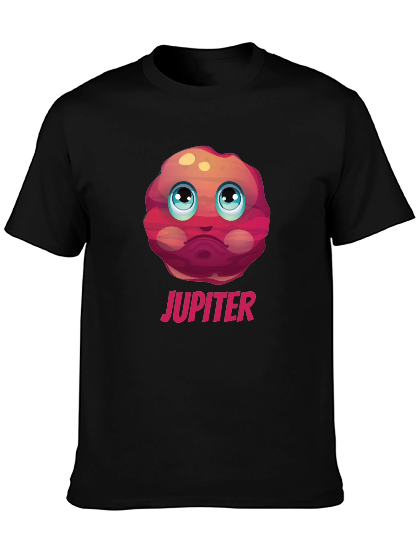 Jupiter Planet Graphic Tee - Black Cotton T-Shirt