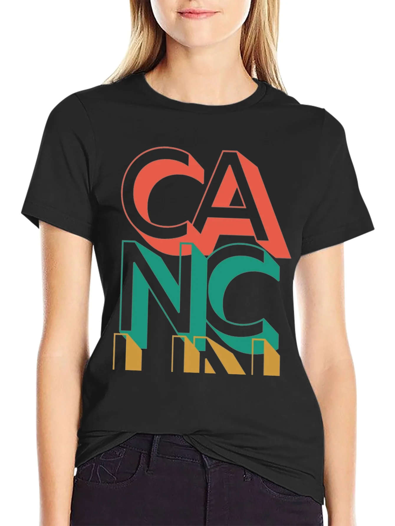 Retro Cancun Graphic T-Shirt - Black