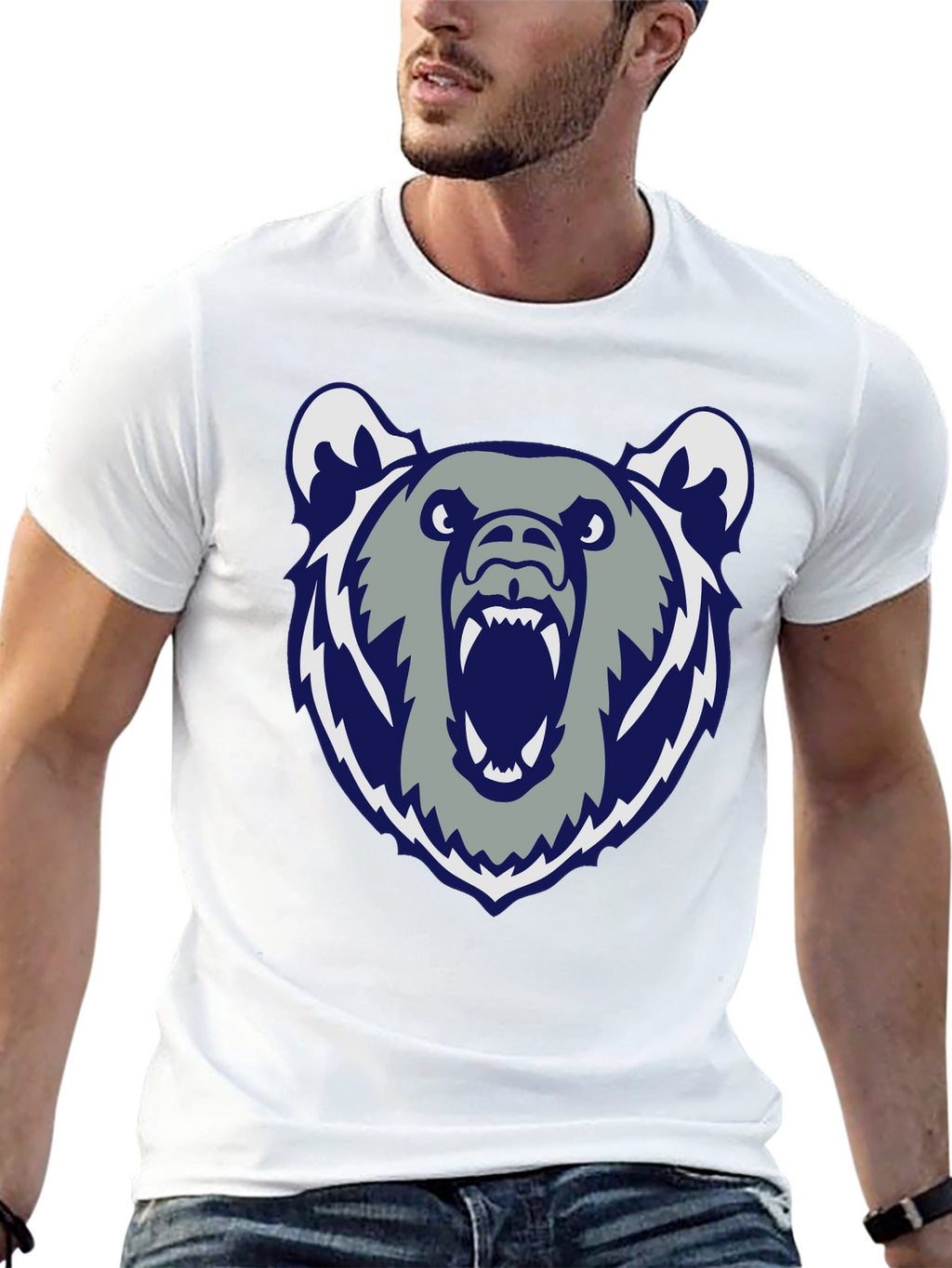 Mens Black Bear Graphic Tee