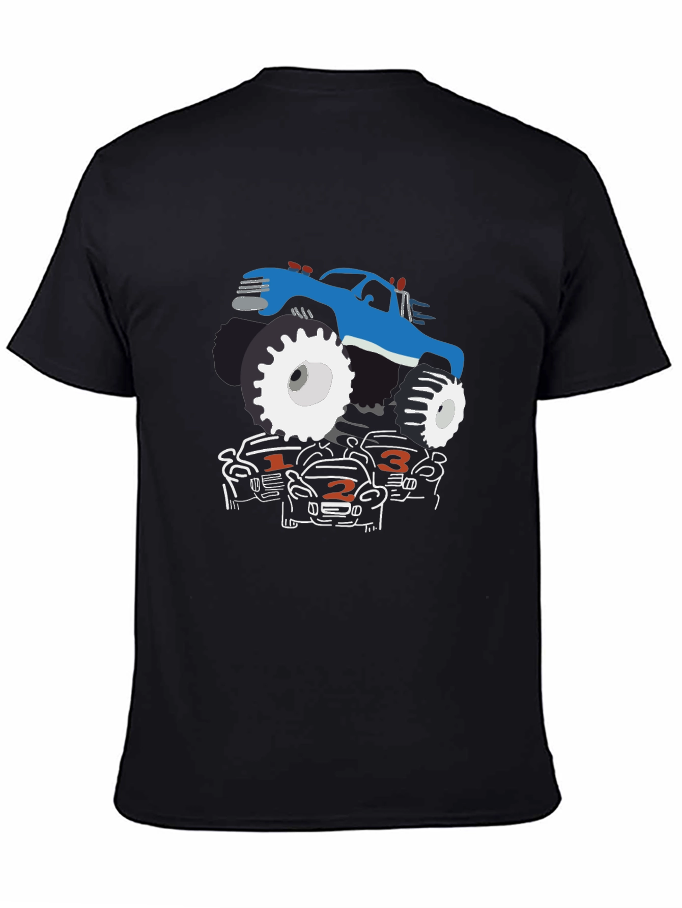 Monster Truck Graphic Tee - Black Cotton Blend