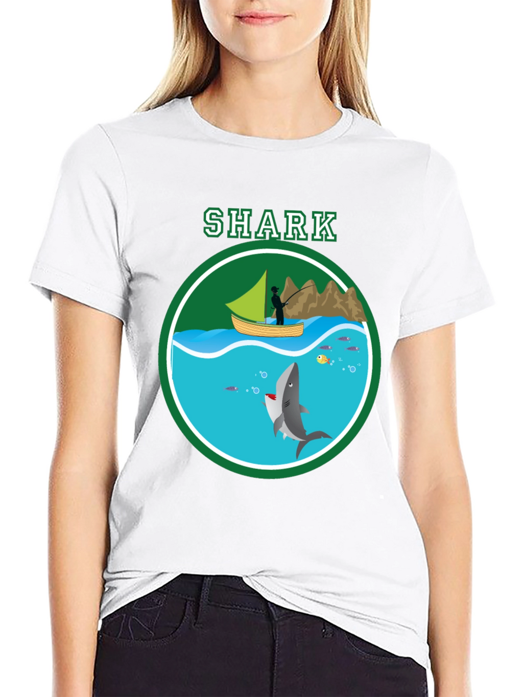Shark Graphic Print T-Shirt Casual Style