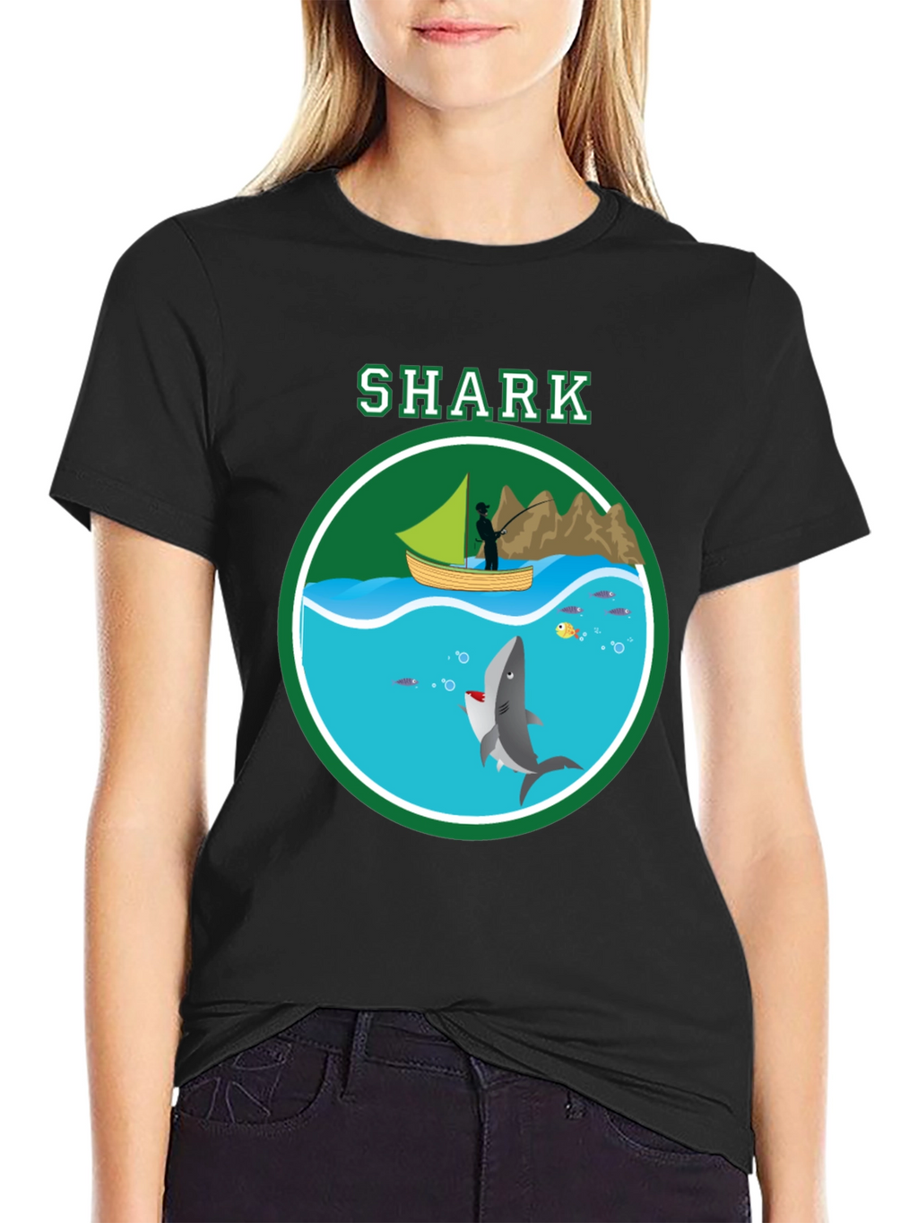 Shark Graphic Print T-Shirt Casual Style